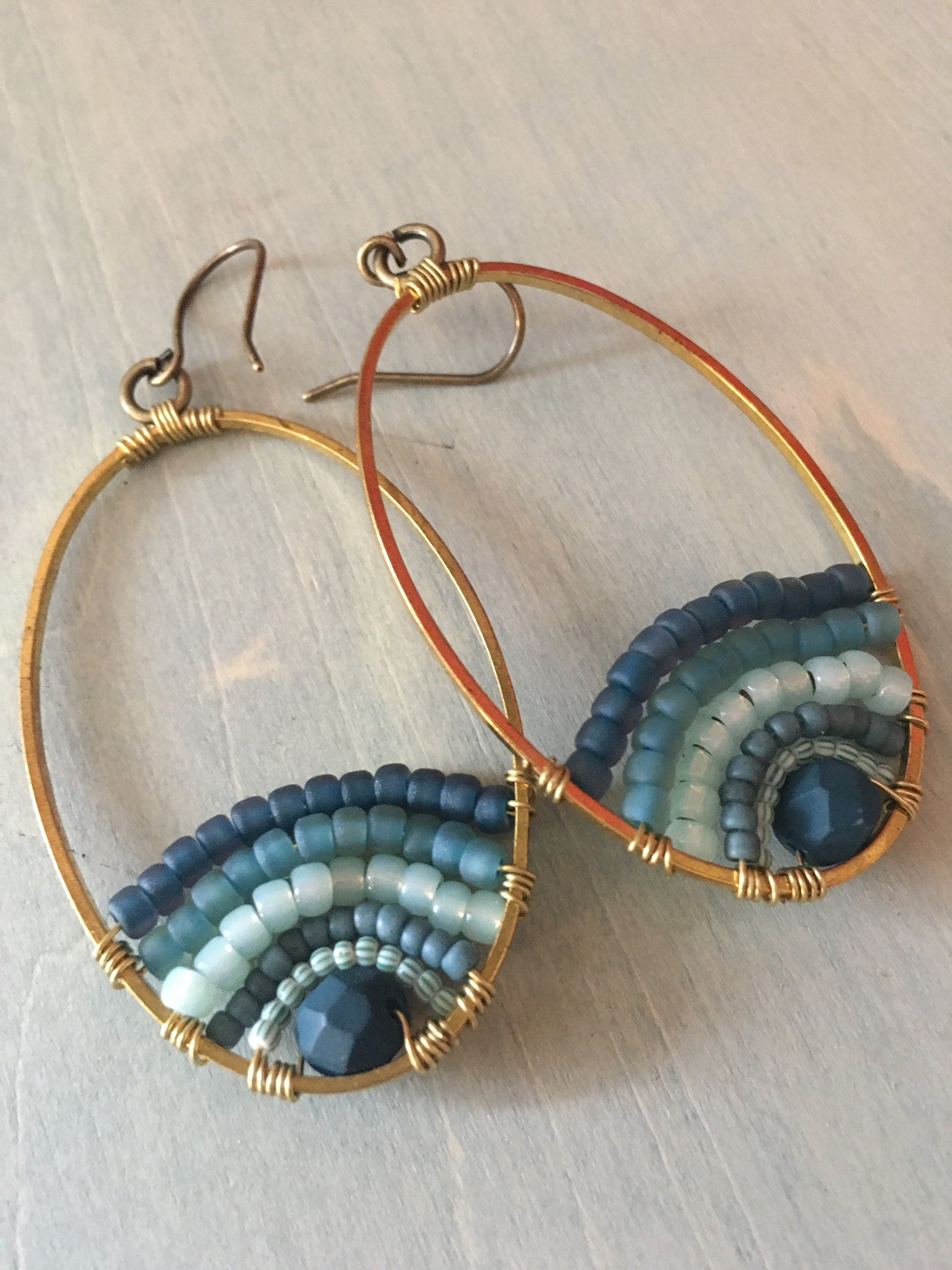 Tropical blue rainbow earrings