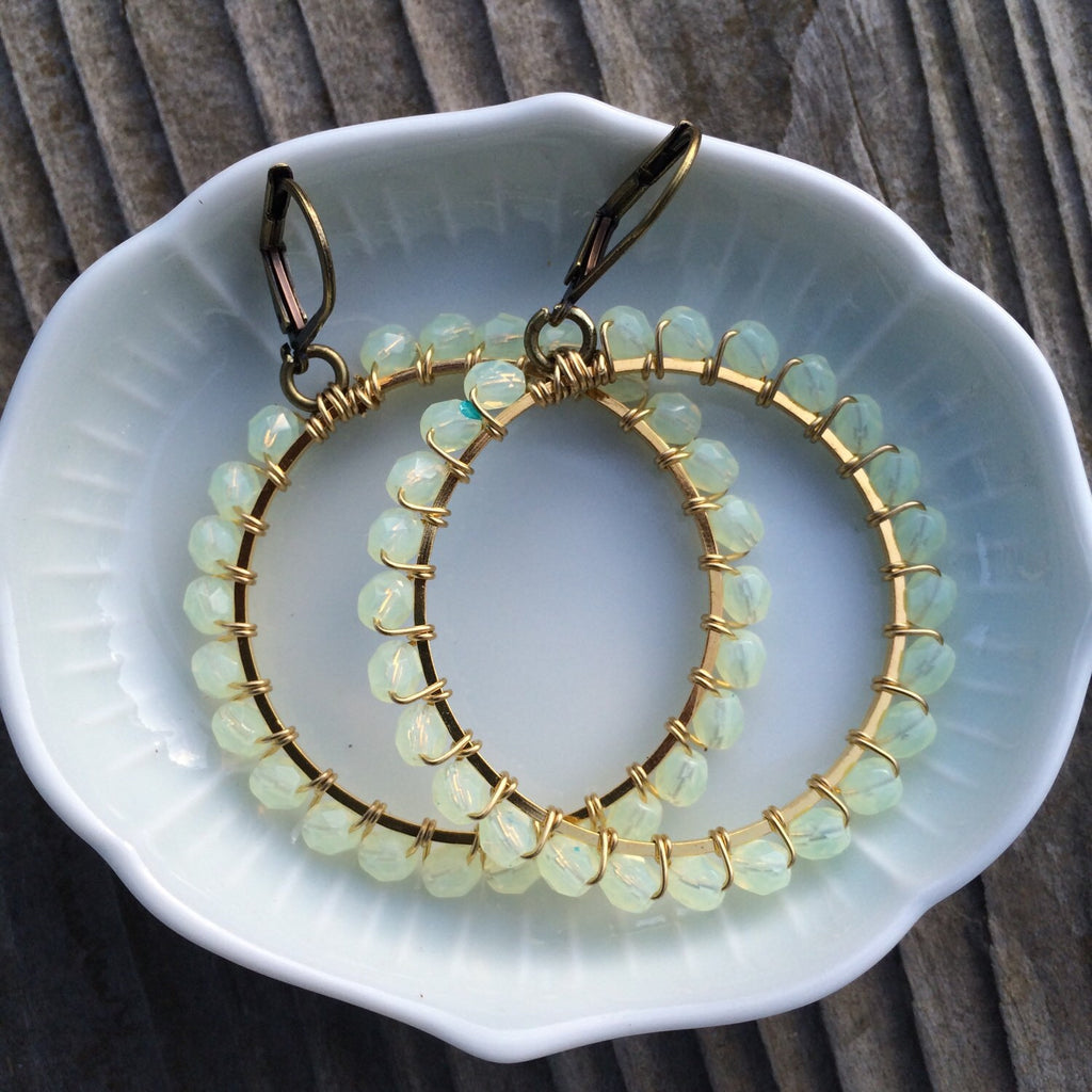 Golden Agate Hoops