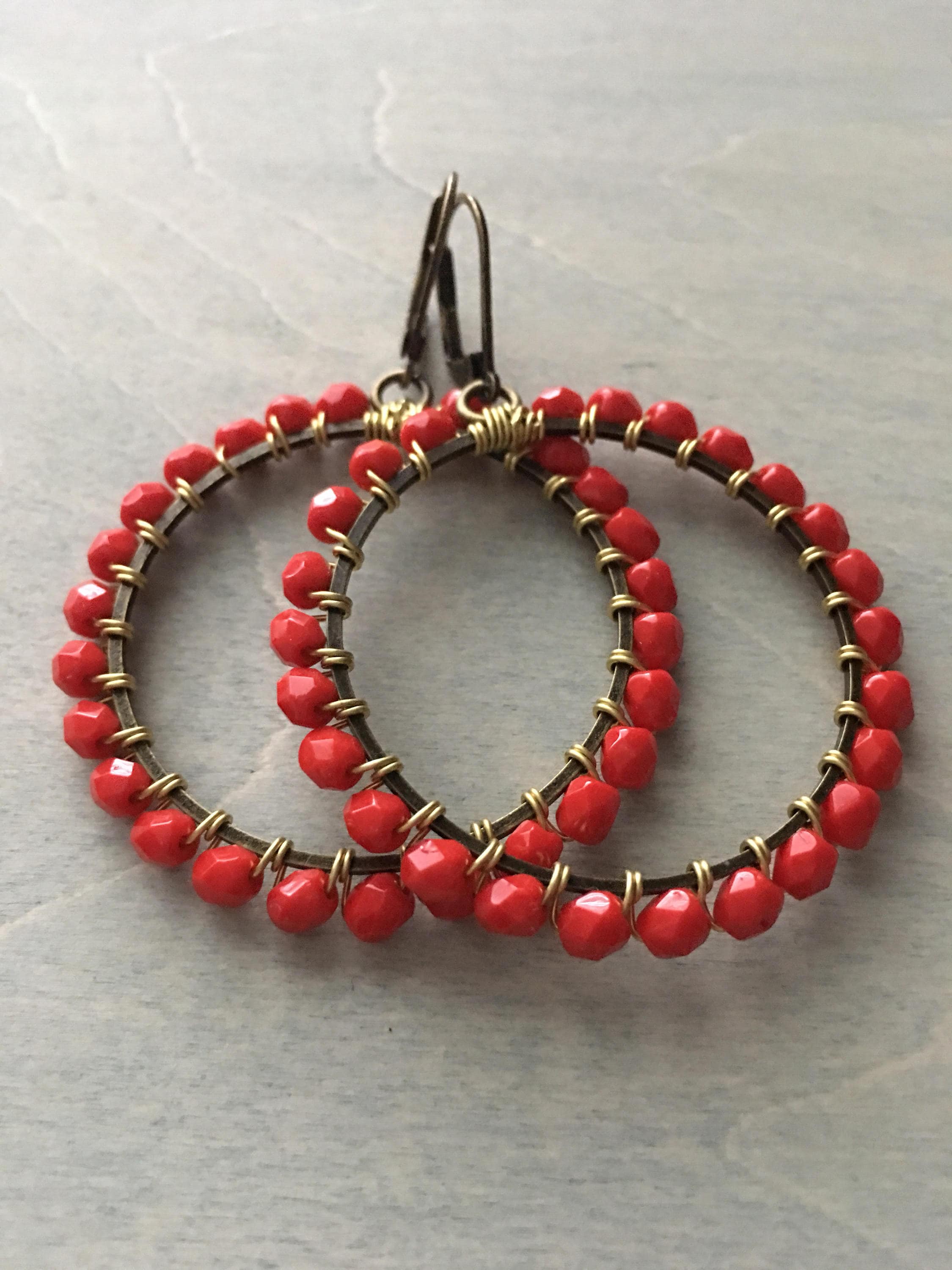 Cherry  red hoops