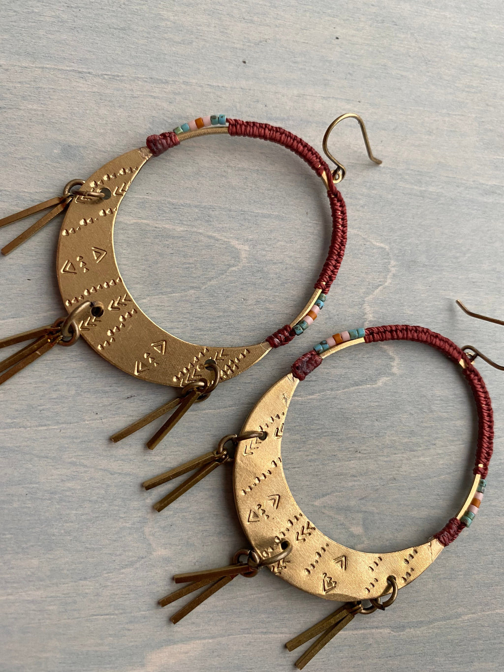 Fierce women earrings/ rust