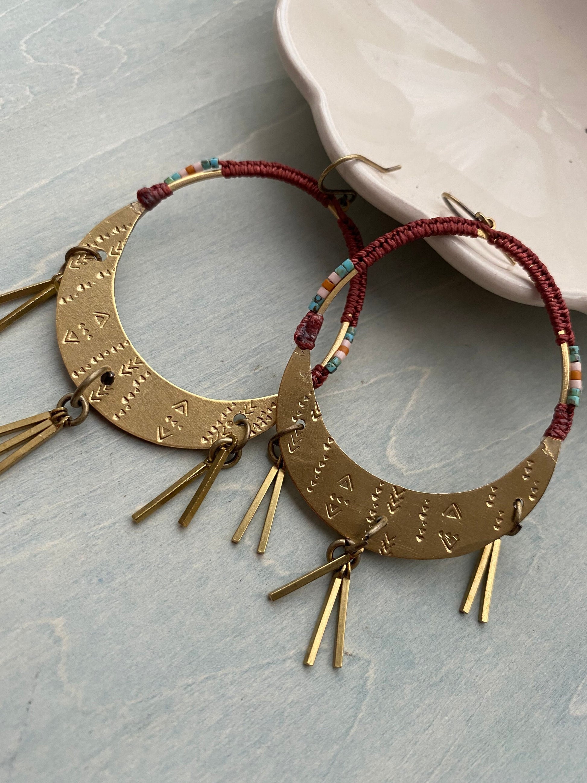 Fierce women earrings/ rust