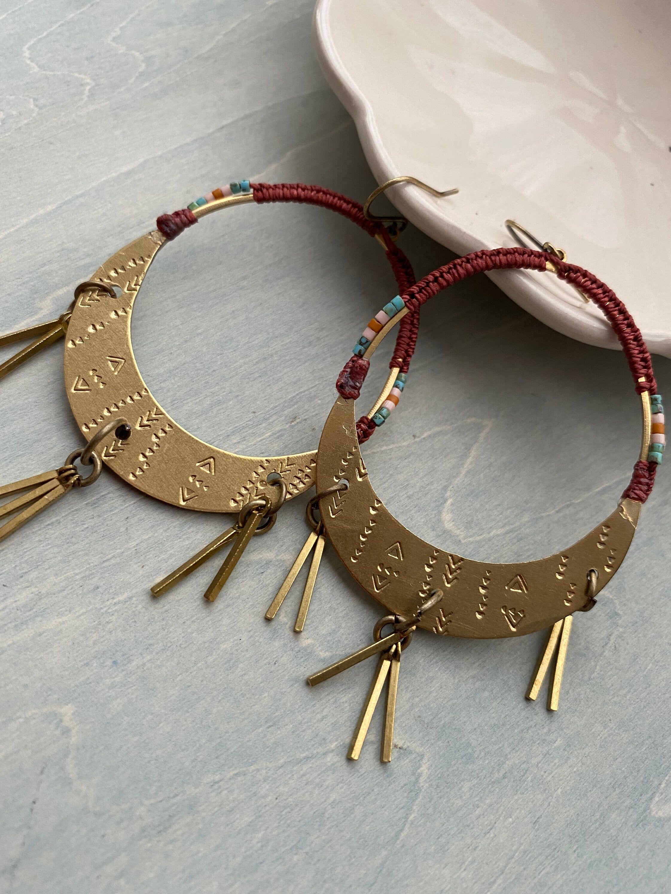 Fierce women earrings/ rust
