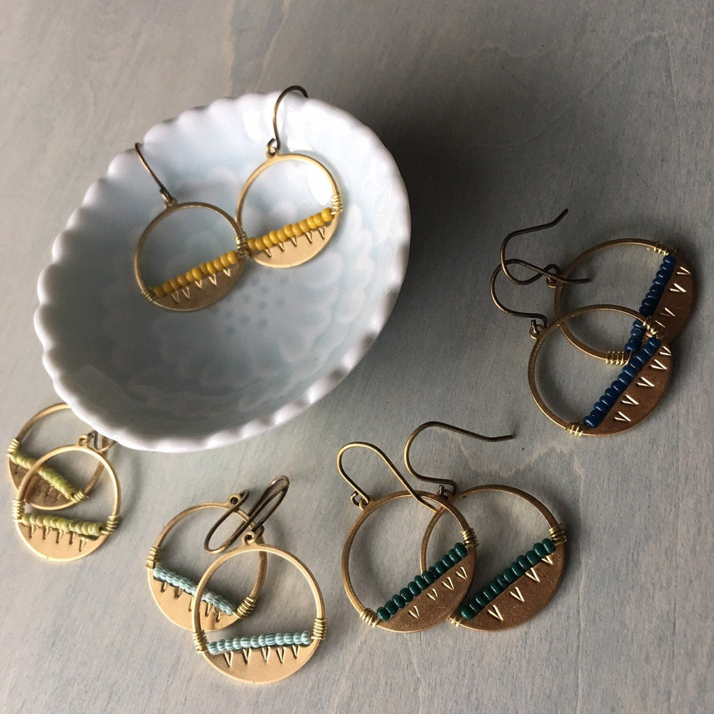 Foggy  mountain sunset earrings