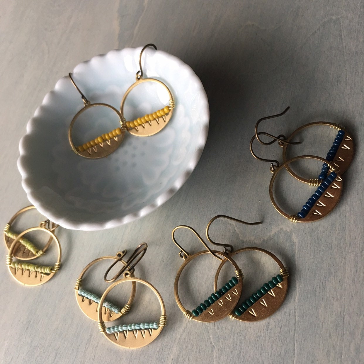 Foggy  mountain sunset earrings