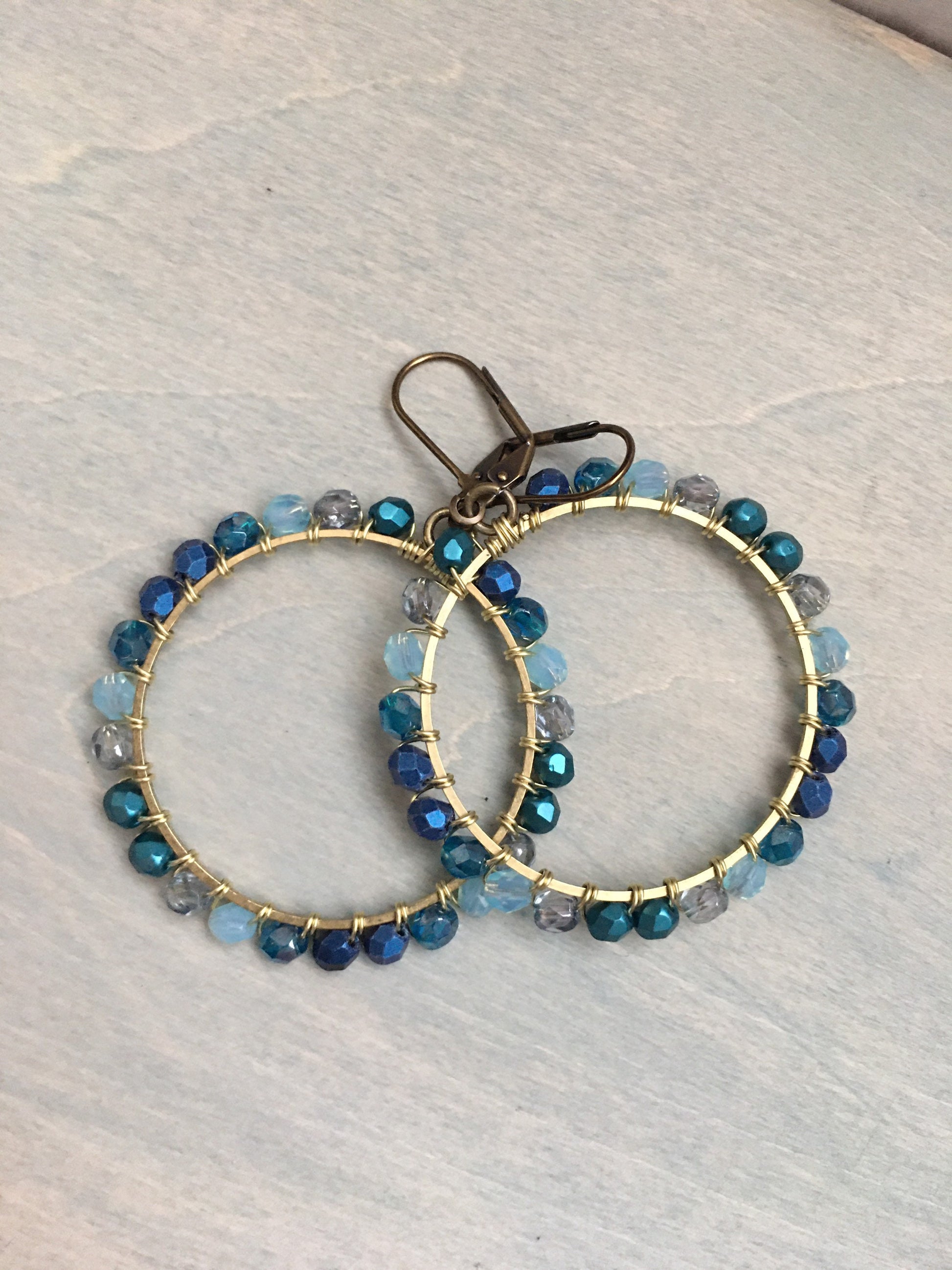 Ombré hoops -blue