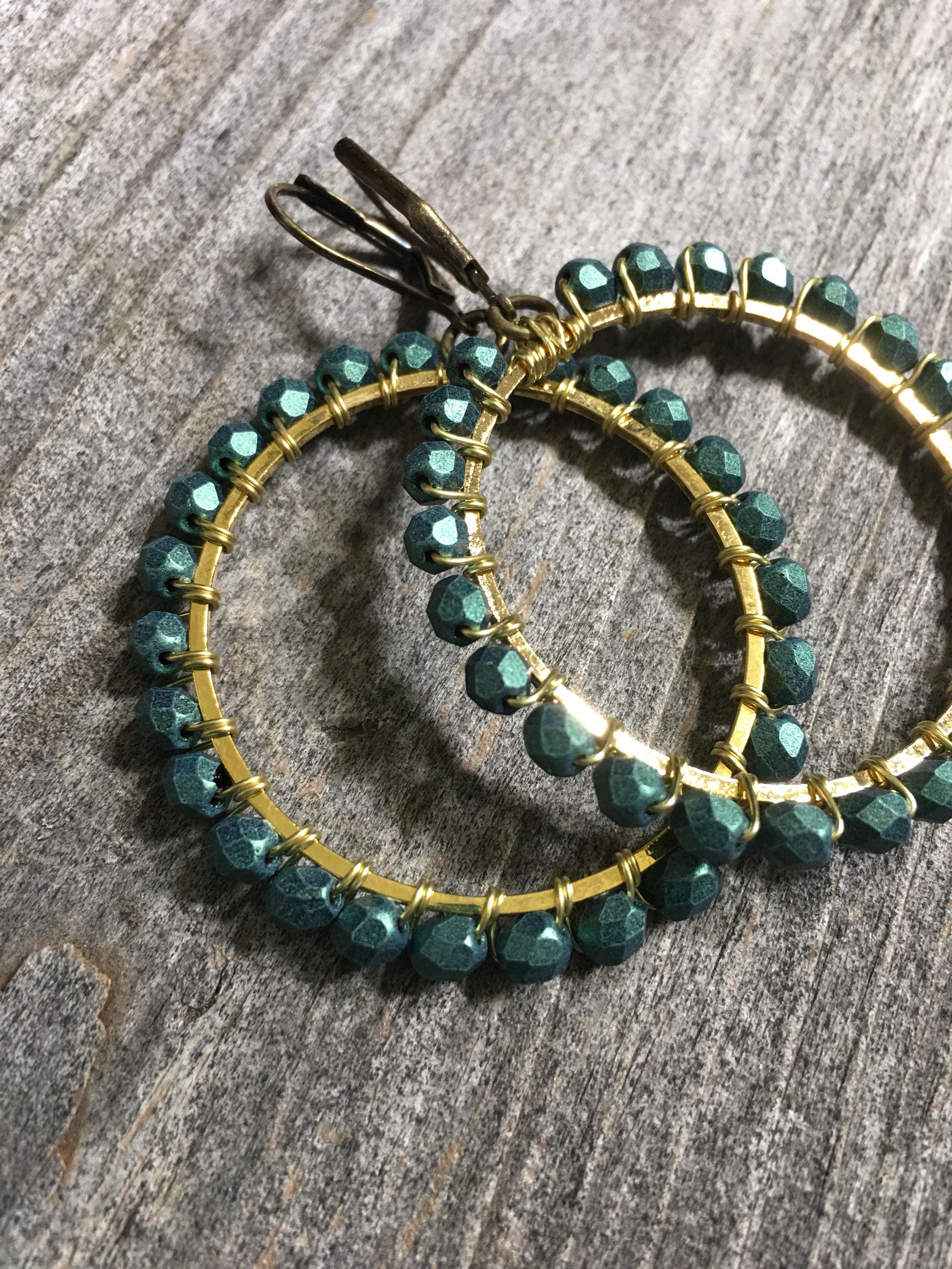 Green mermaid  hoops