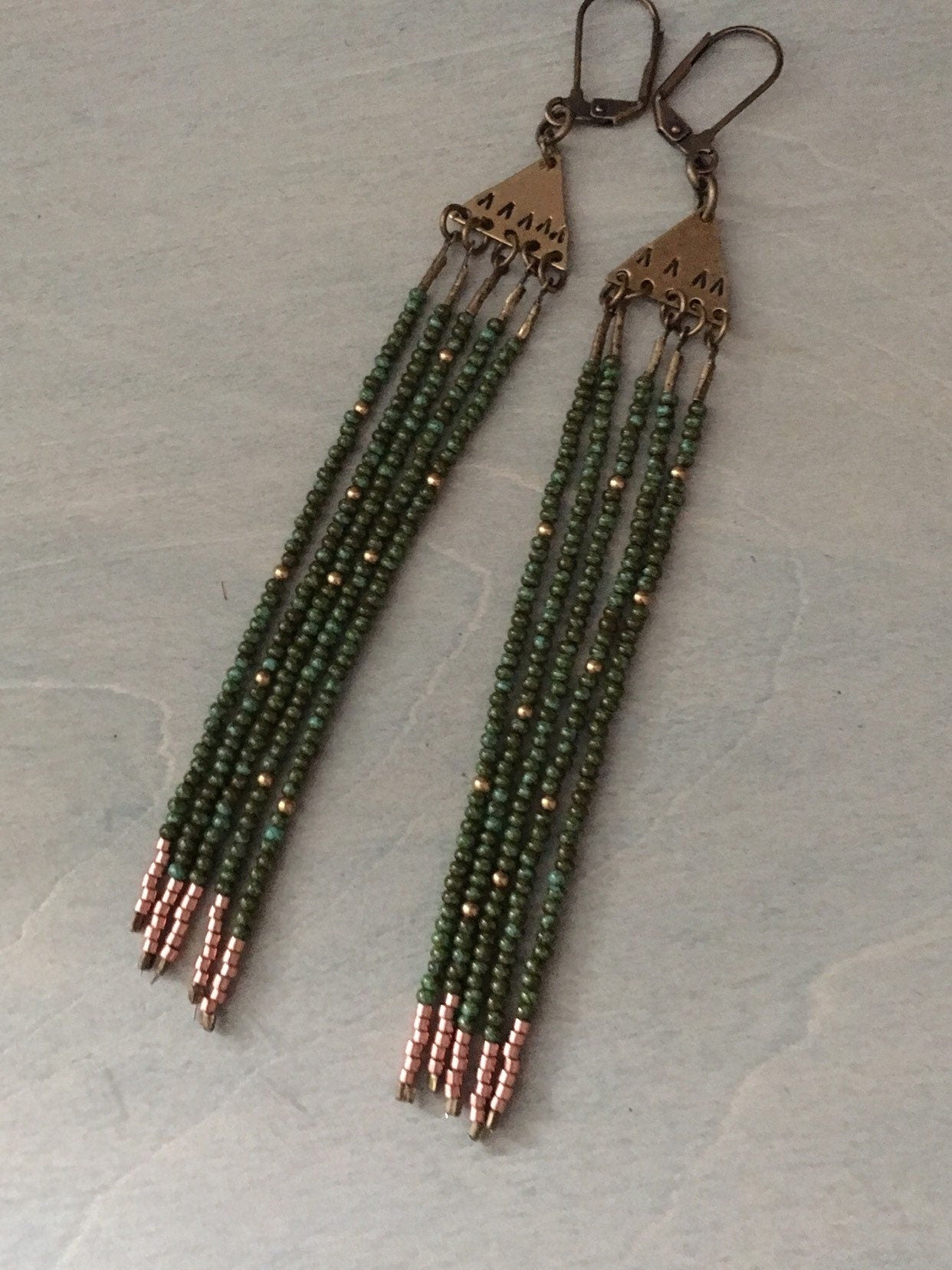 Mountain  Triangles Fringe  earring