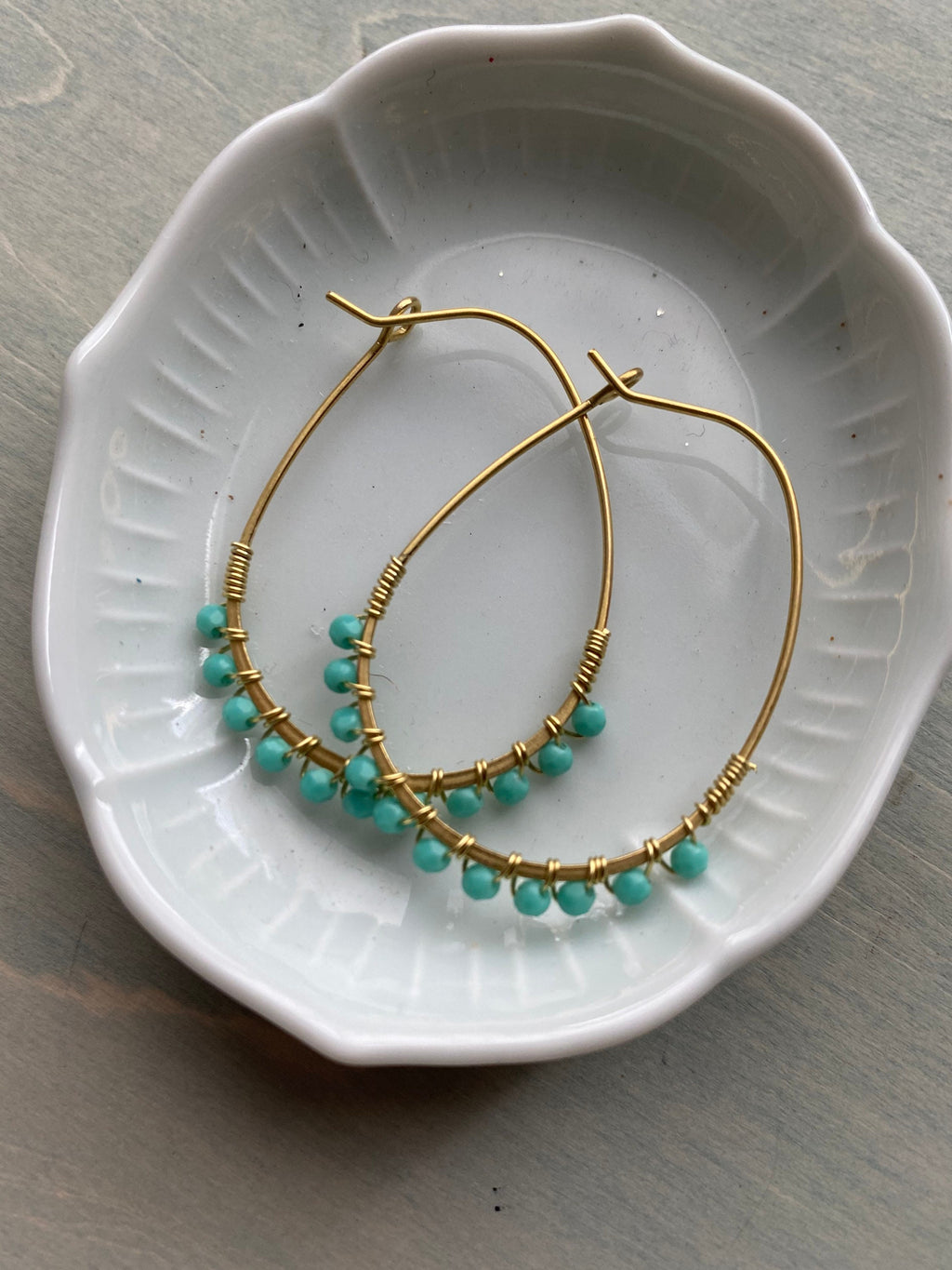 Perfect size hoops -turquoise