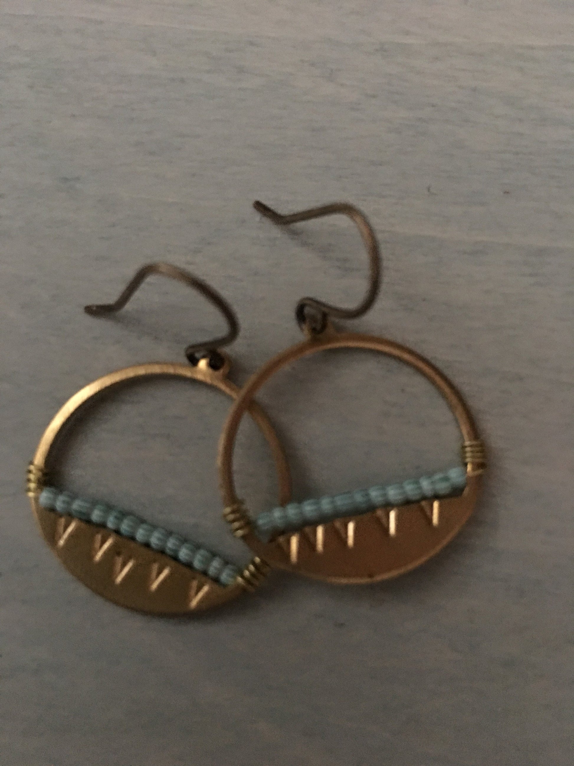 Foggy Mountain Earring/ green striped