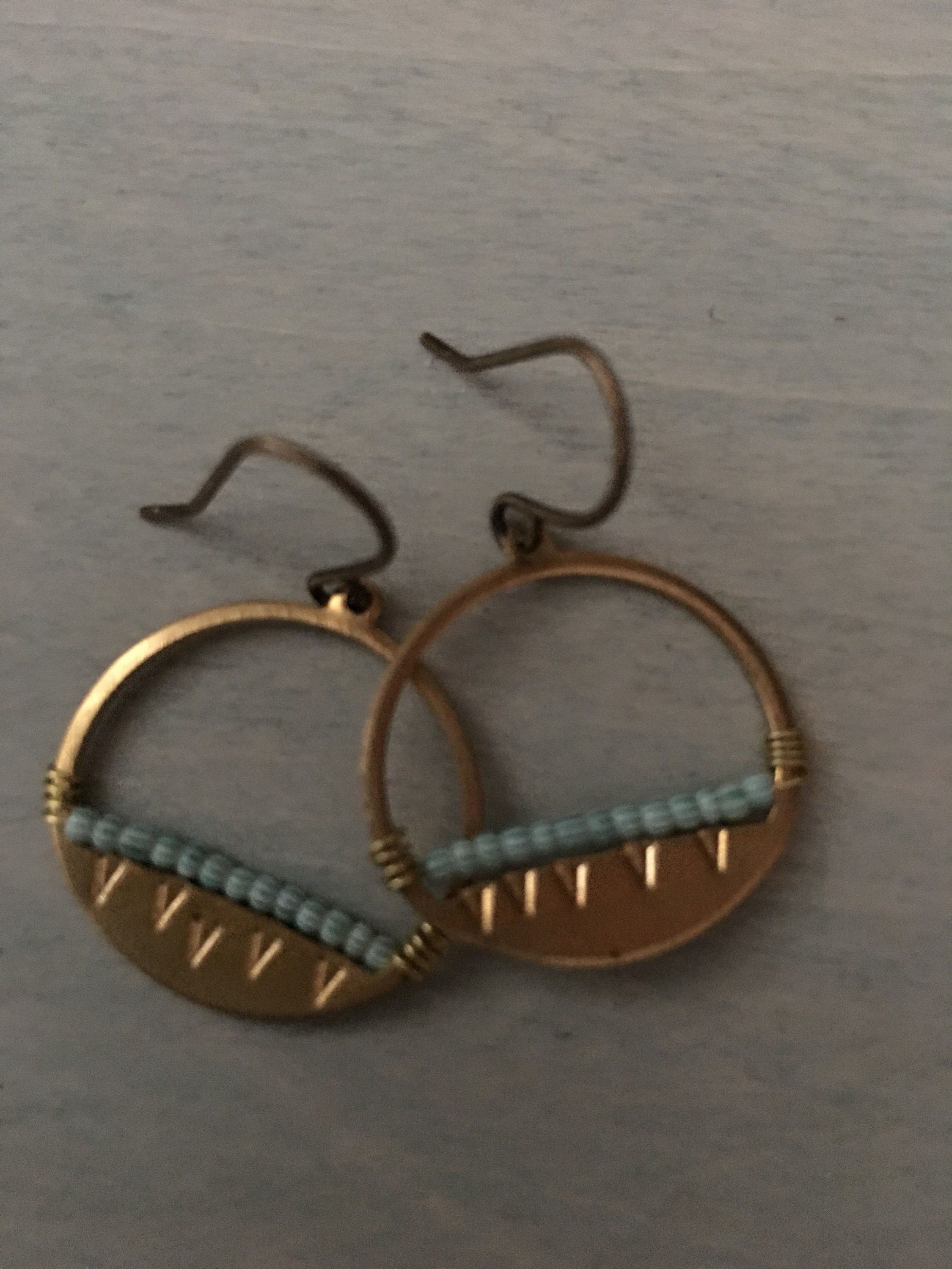 Foggy Mountain Earring/ green striped