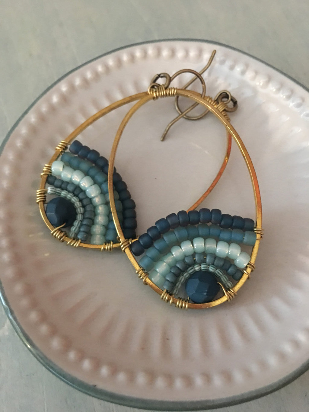 Tropical blue rainbow earrings