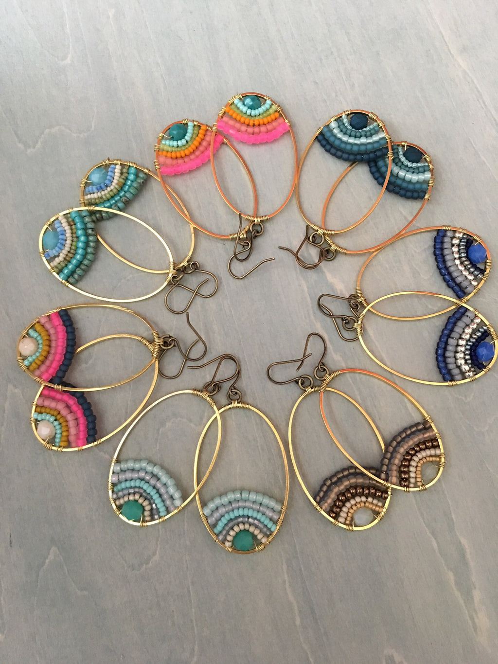 Tropical blue rainbow earrings