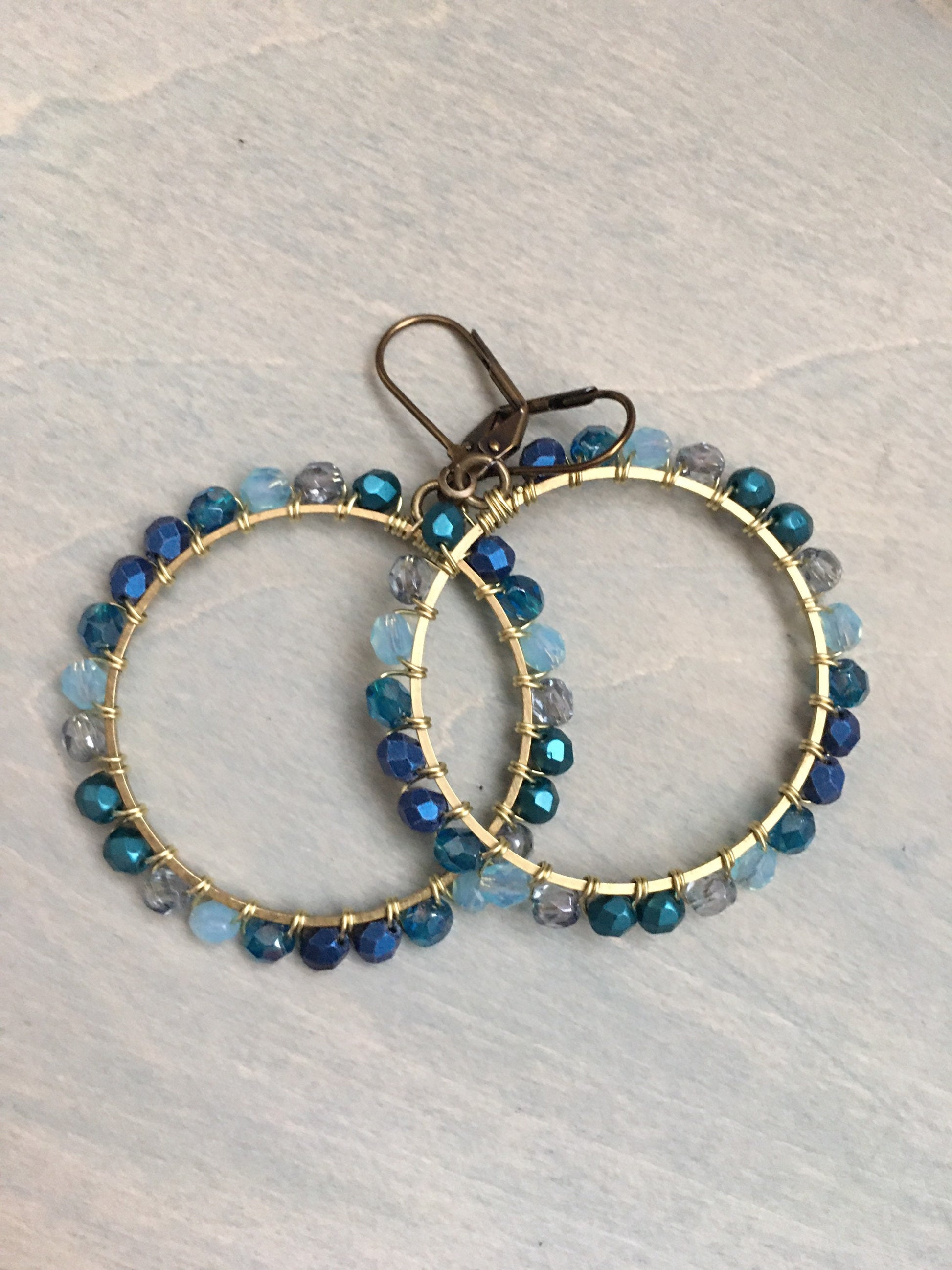 Ombré hoops -blue