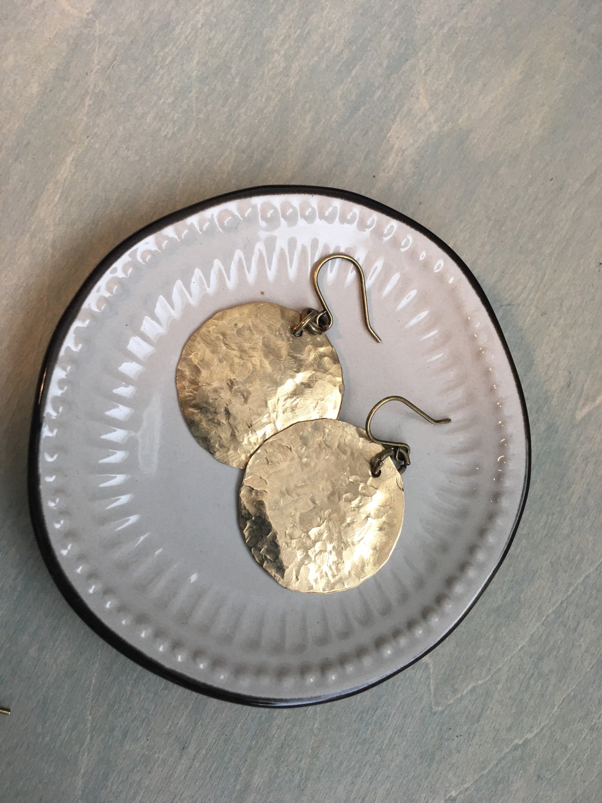 Golden state disk earrings