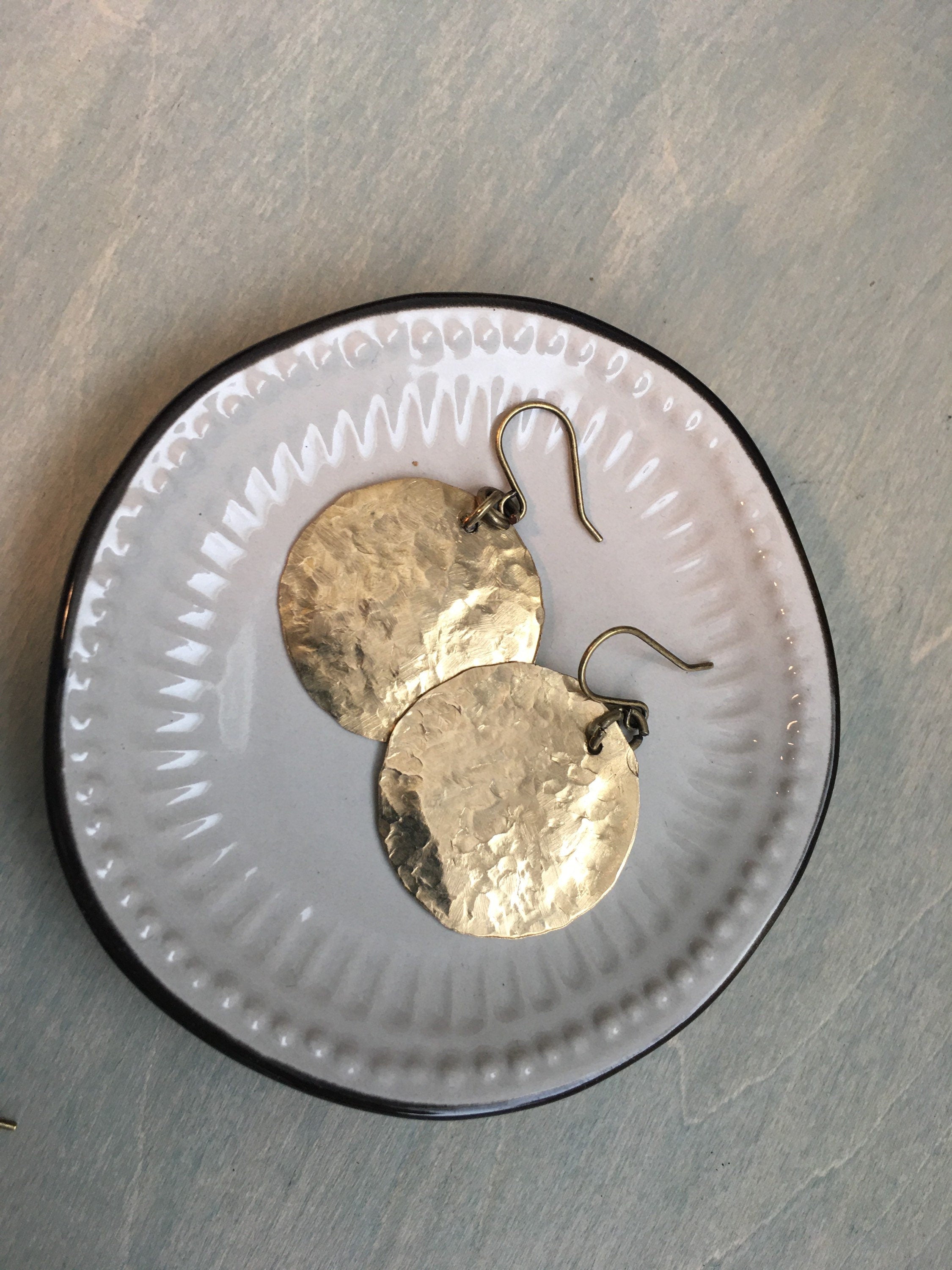 Golden state disk earrings