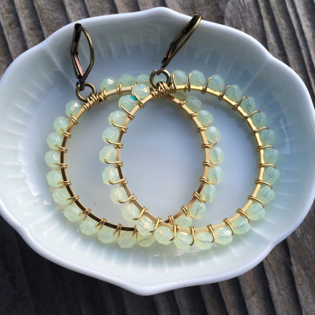 Golden Agate Hoops