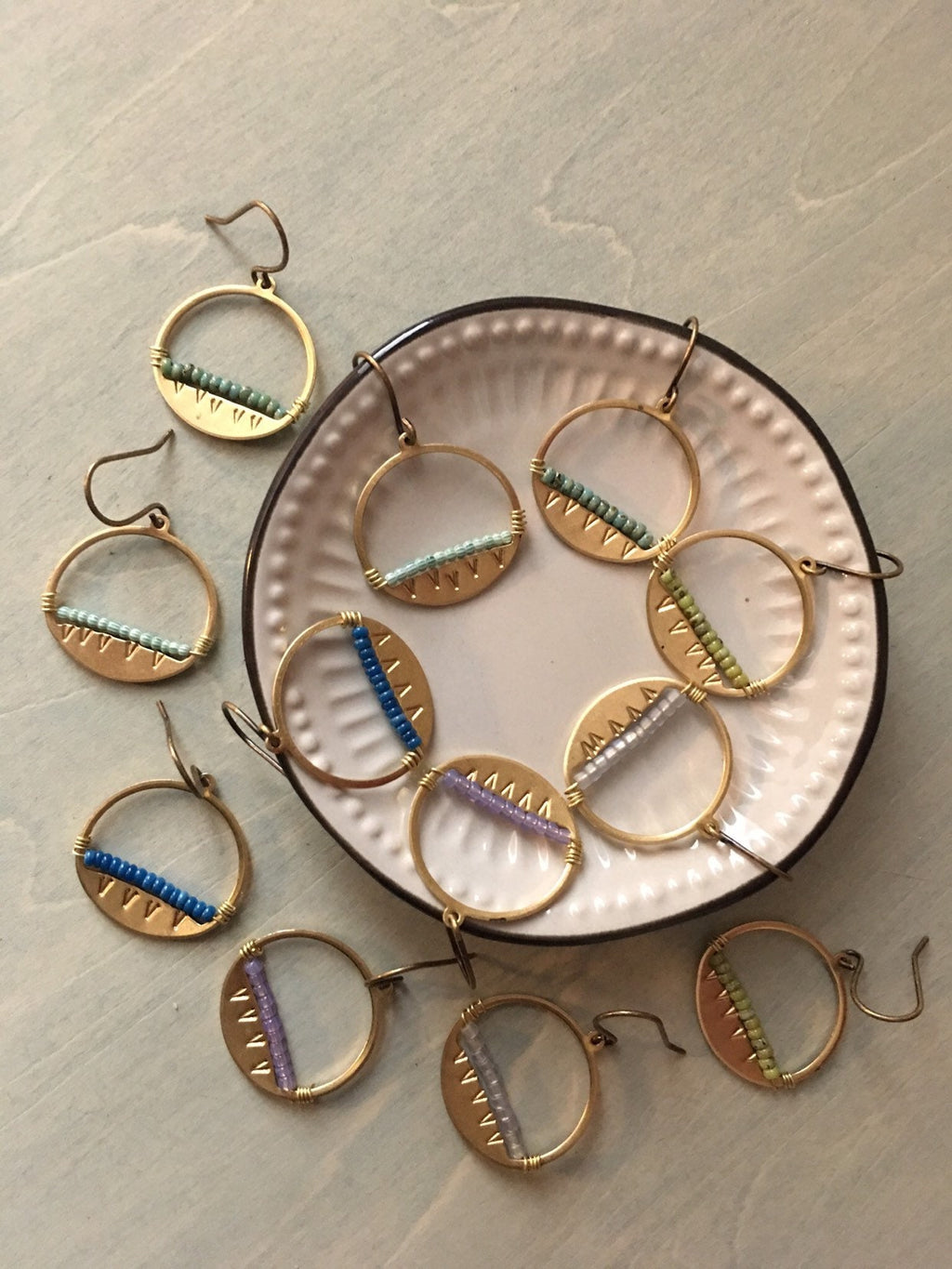 Grey sky mountain  earrings