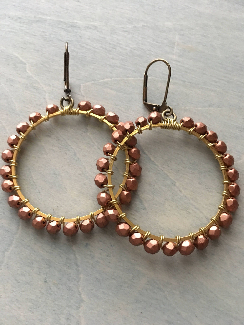 Copper colored hoops