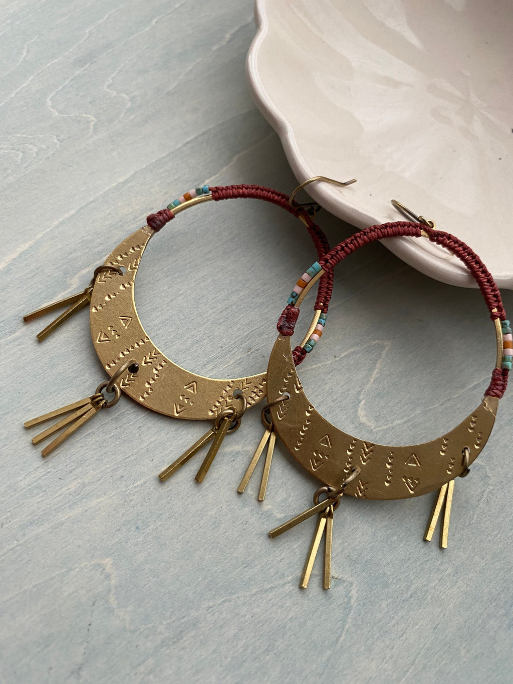 Fierce women earrings/ rust