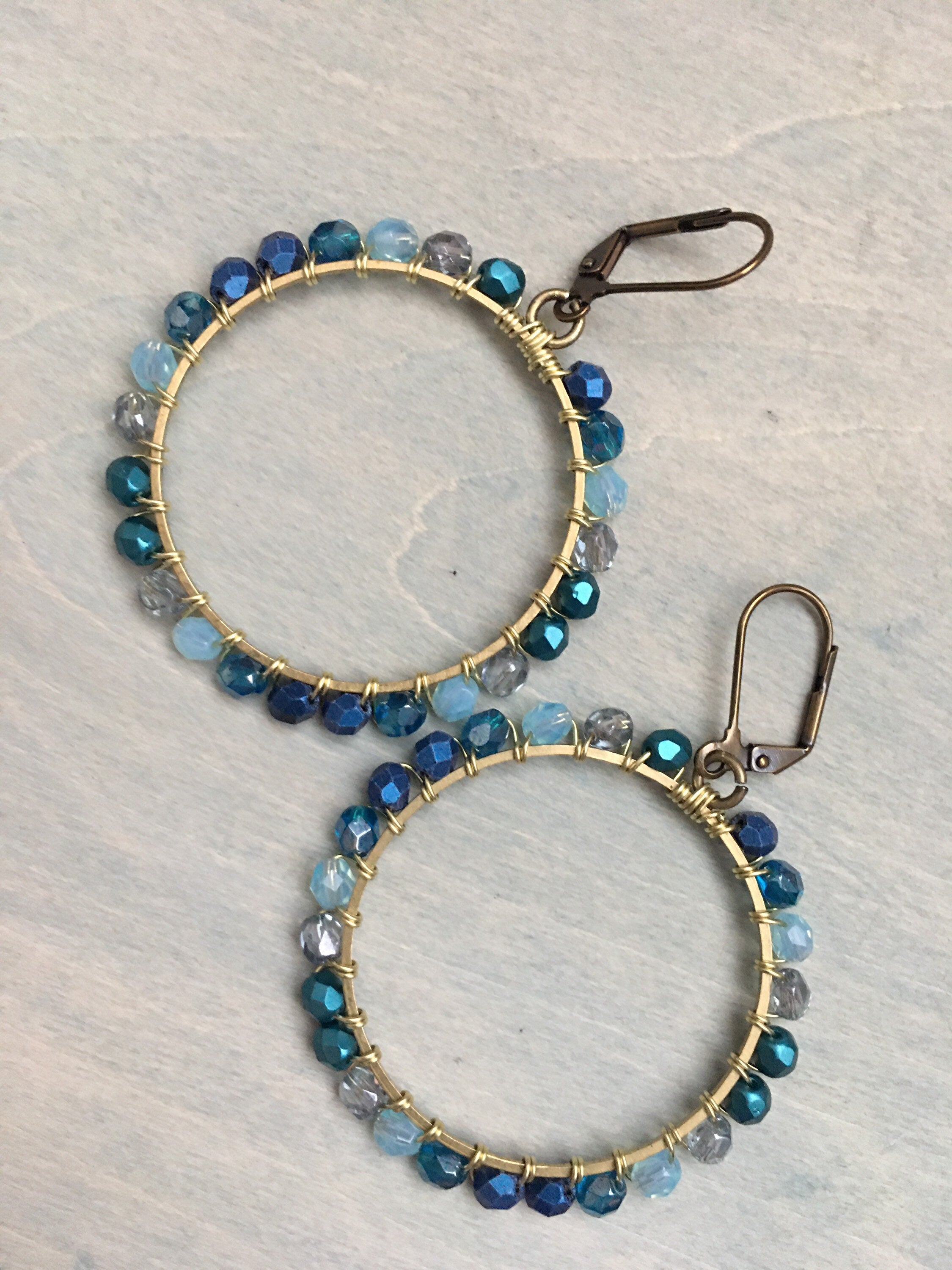 Ombré hoops -blue