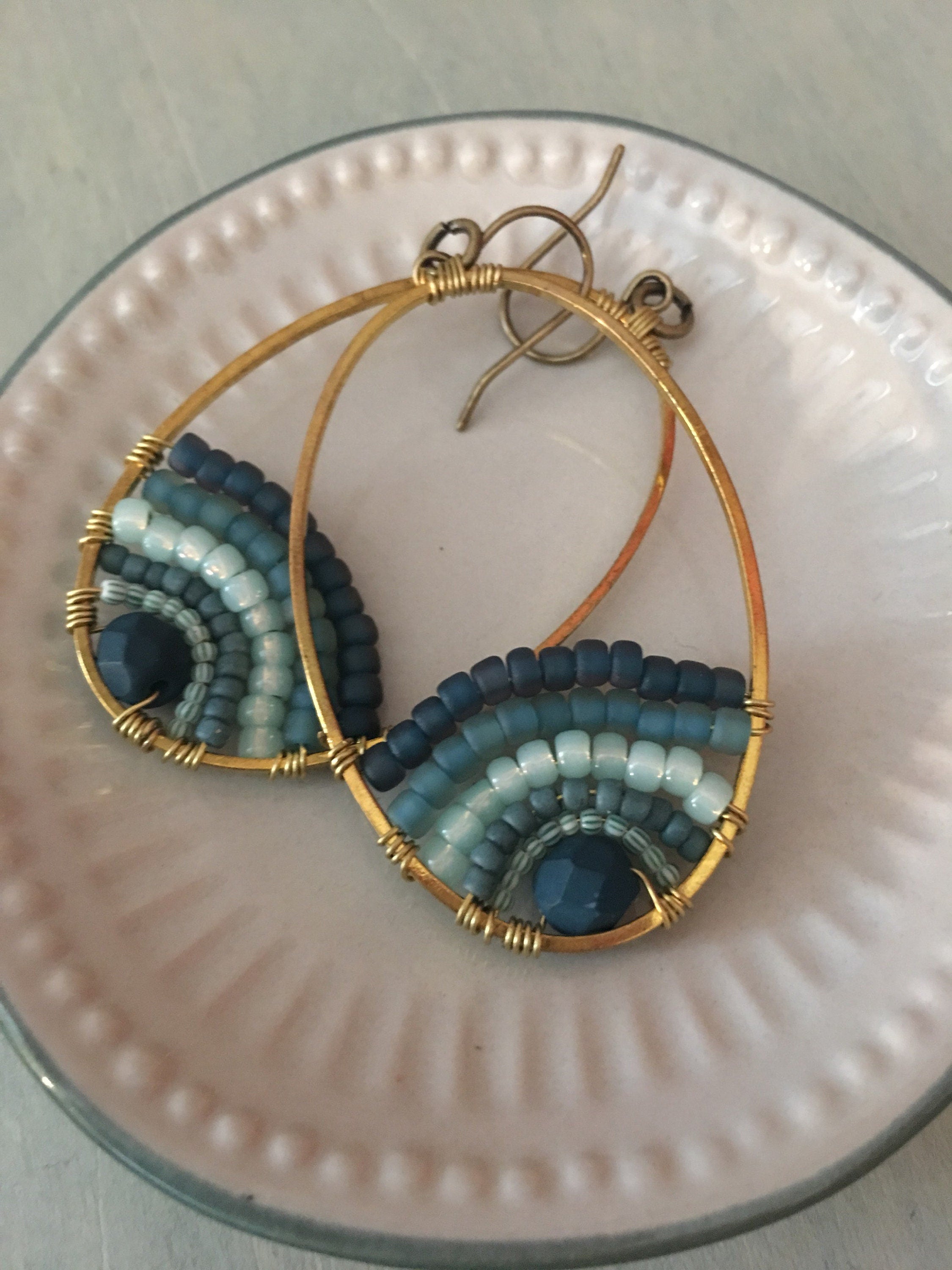 Tropical blue rainbow earrings