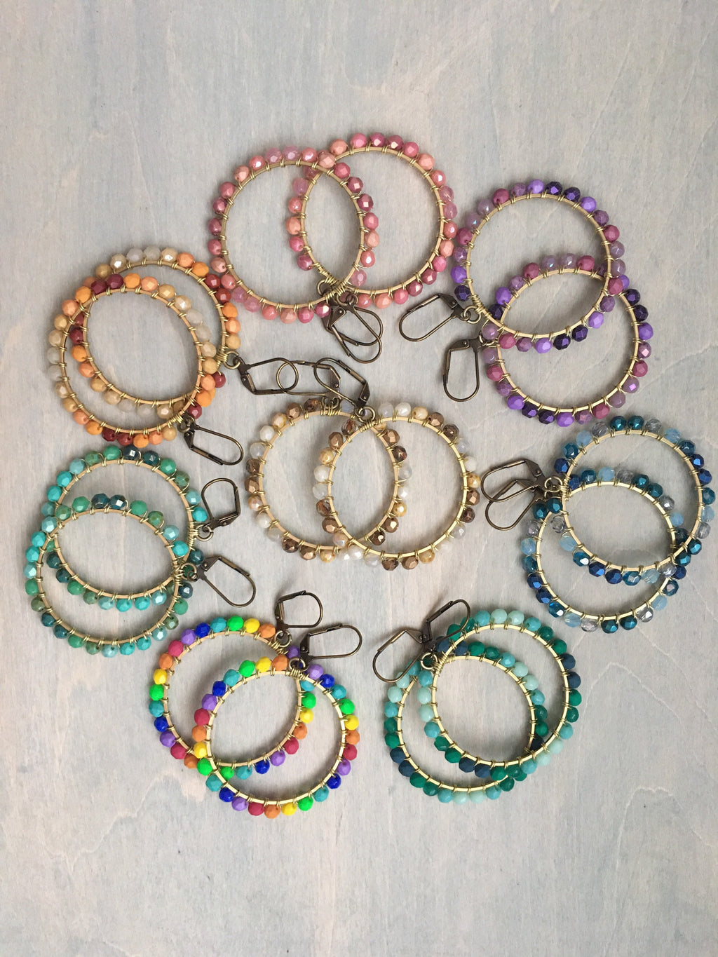 Ombré Hoops -turquoise /green
