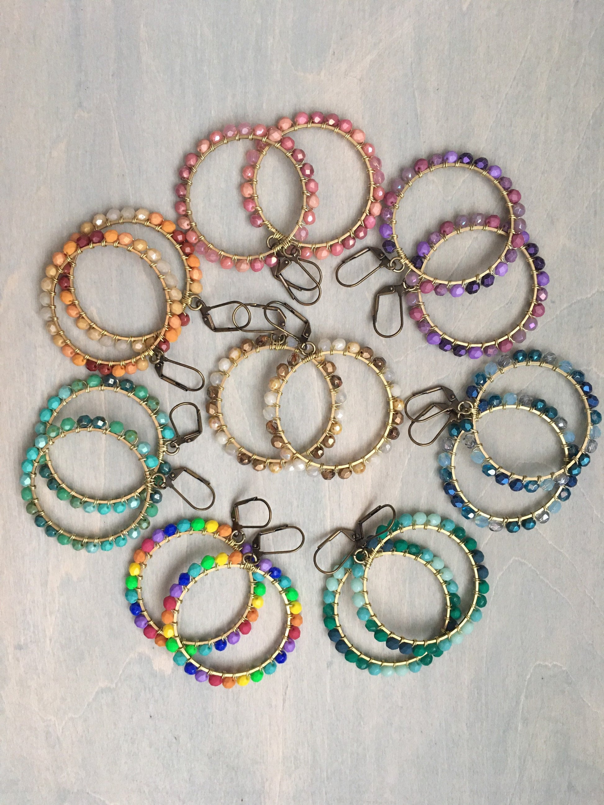Ombré Hoops -turquoise /green