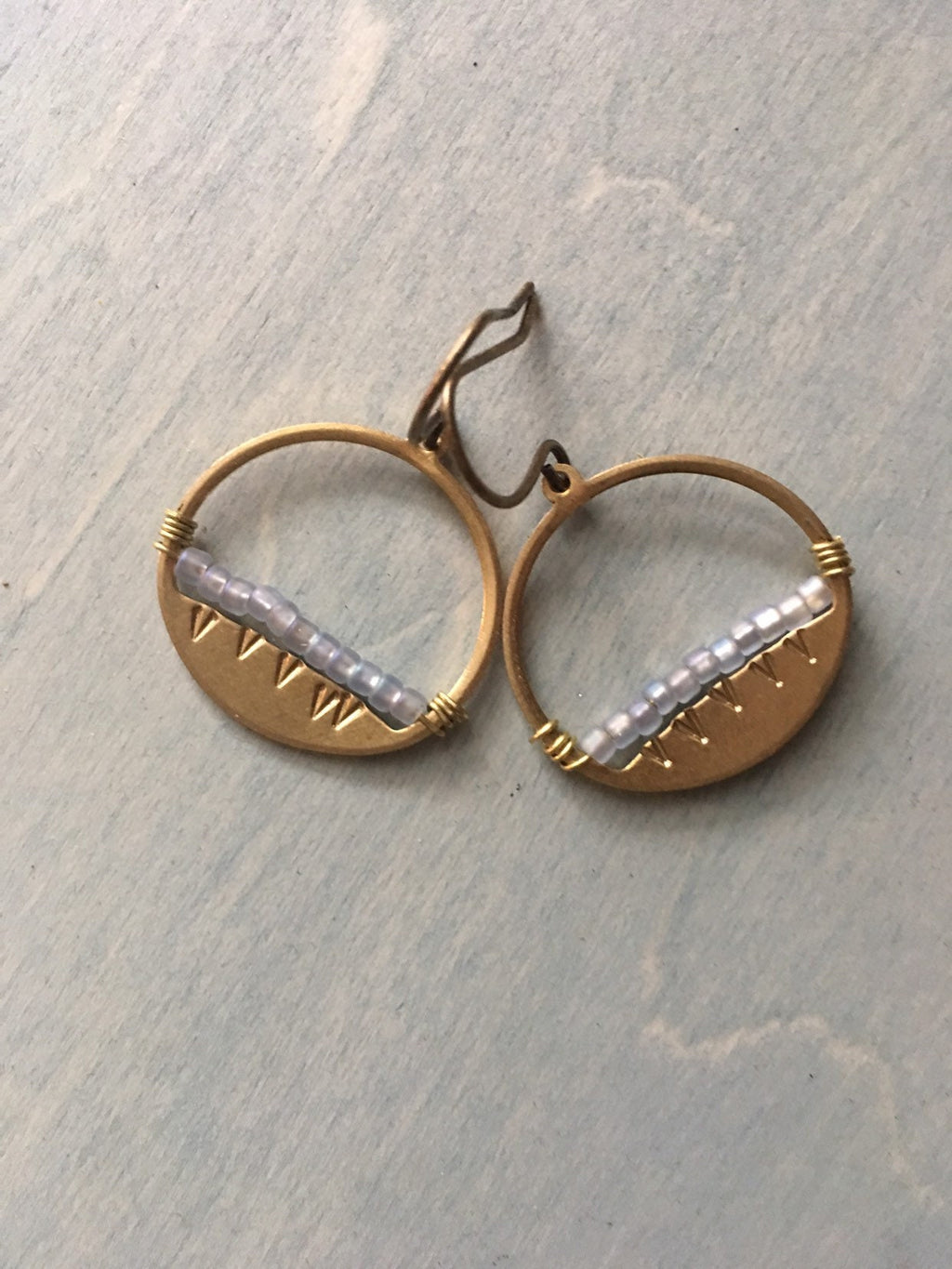 Grey sky mountain  earrings