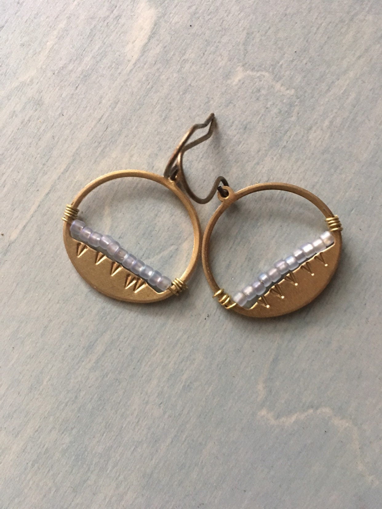 Grey sky mountain  earrings
