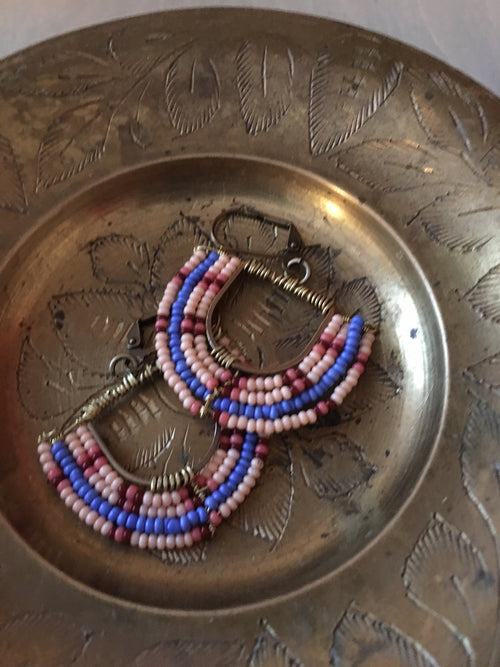 Basket pattern earrings