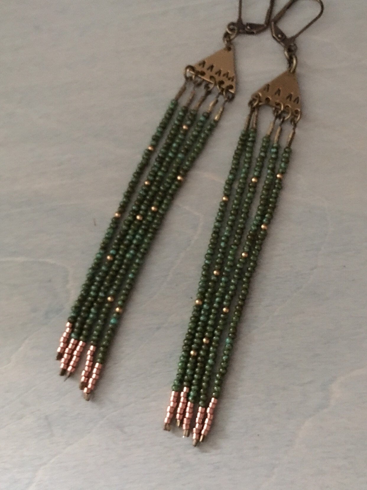 Mountain  Triangles Fringe  earring