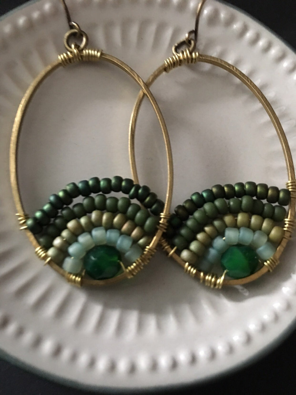 Sunset earrings /green