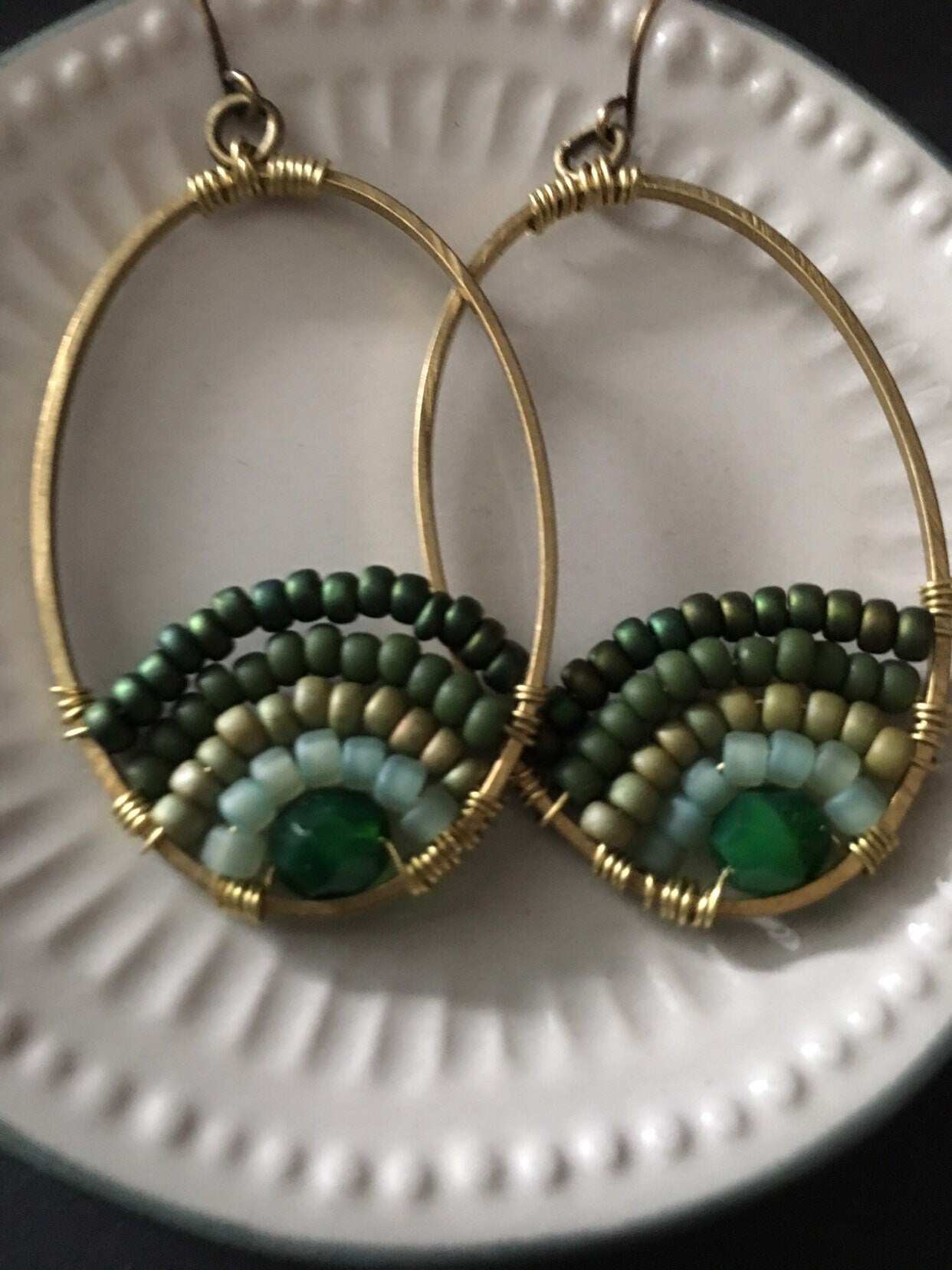 Sunset earrings /green