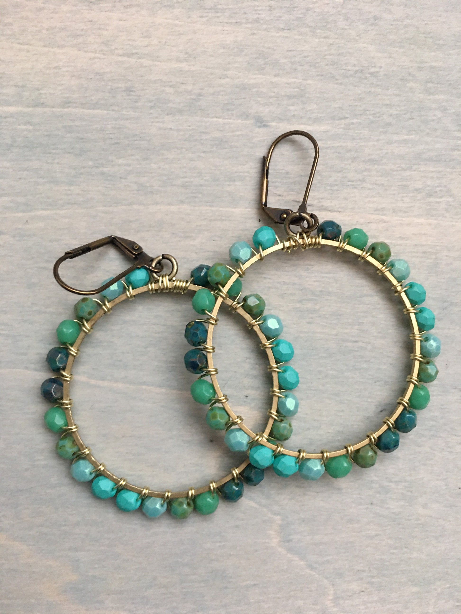 Ombré Hoops -turquoise /green