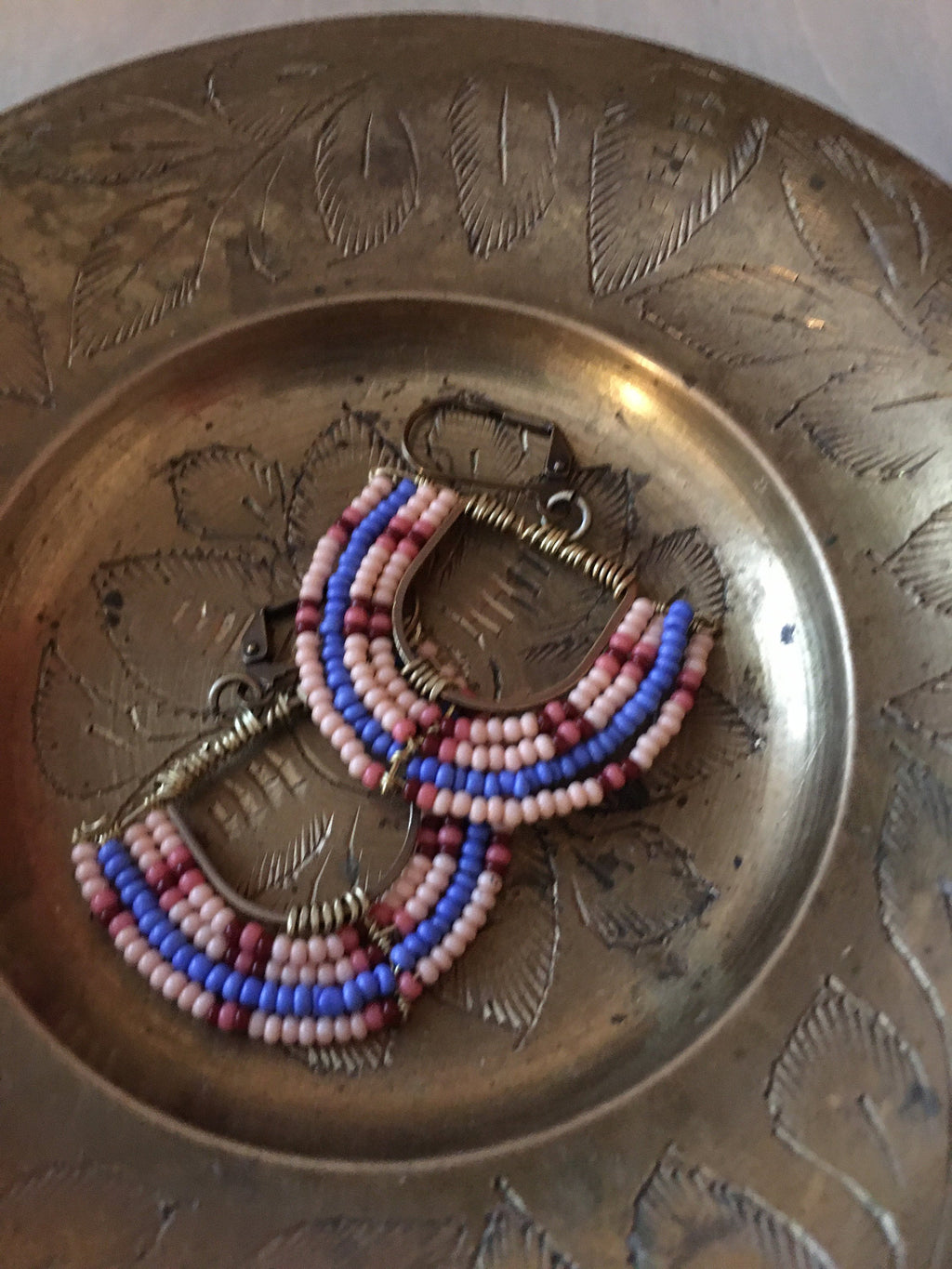 Basket pattern earrings