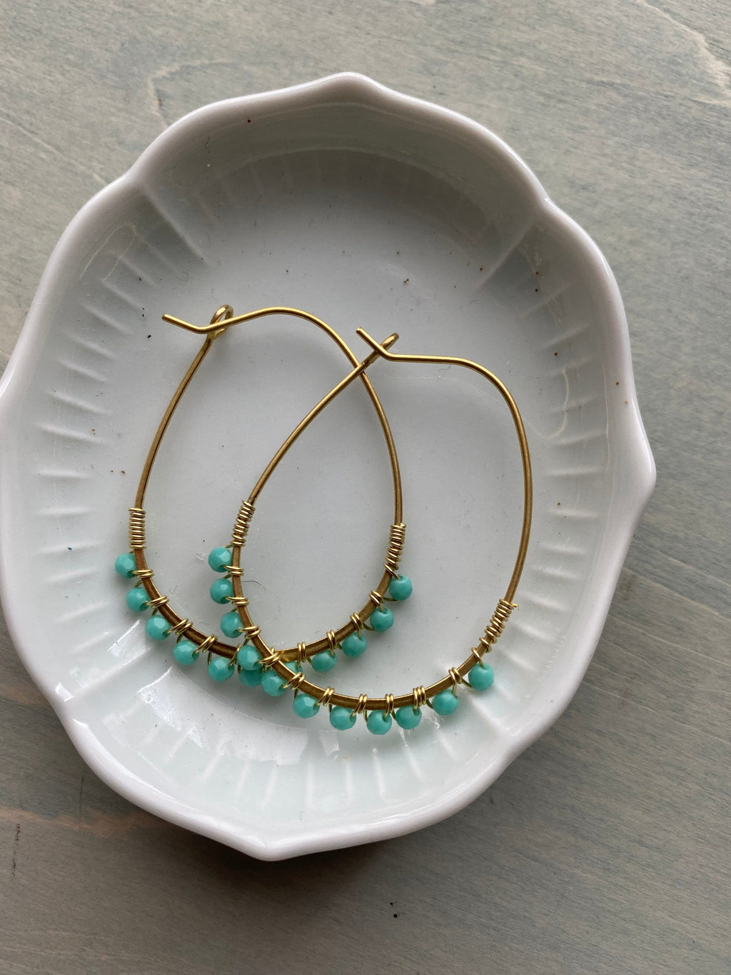 Perfect size hoops -turquoise
