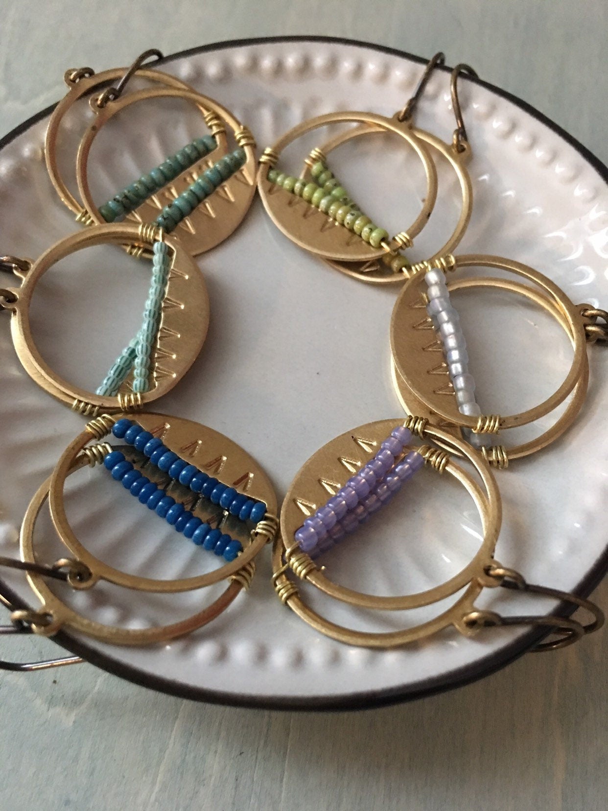 Grey sky mountain  earrings