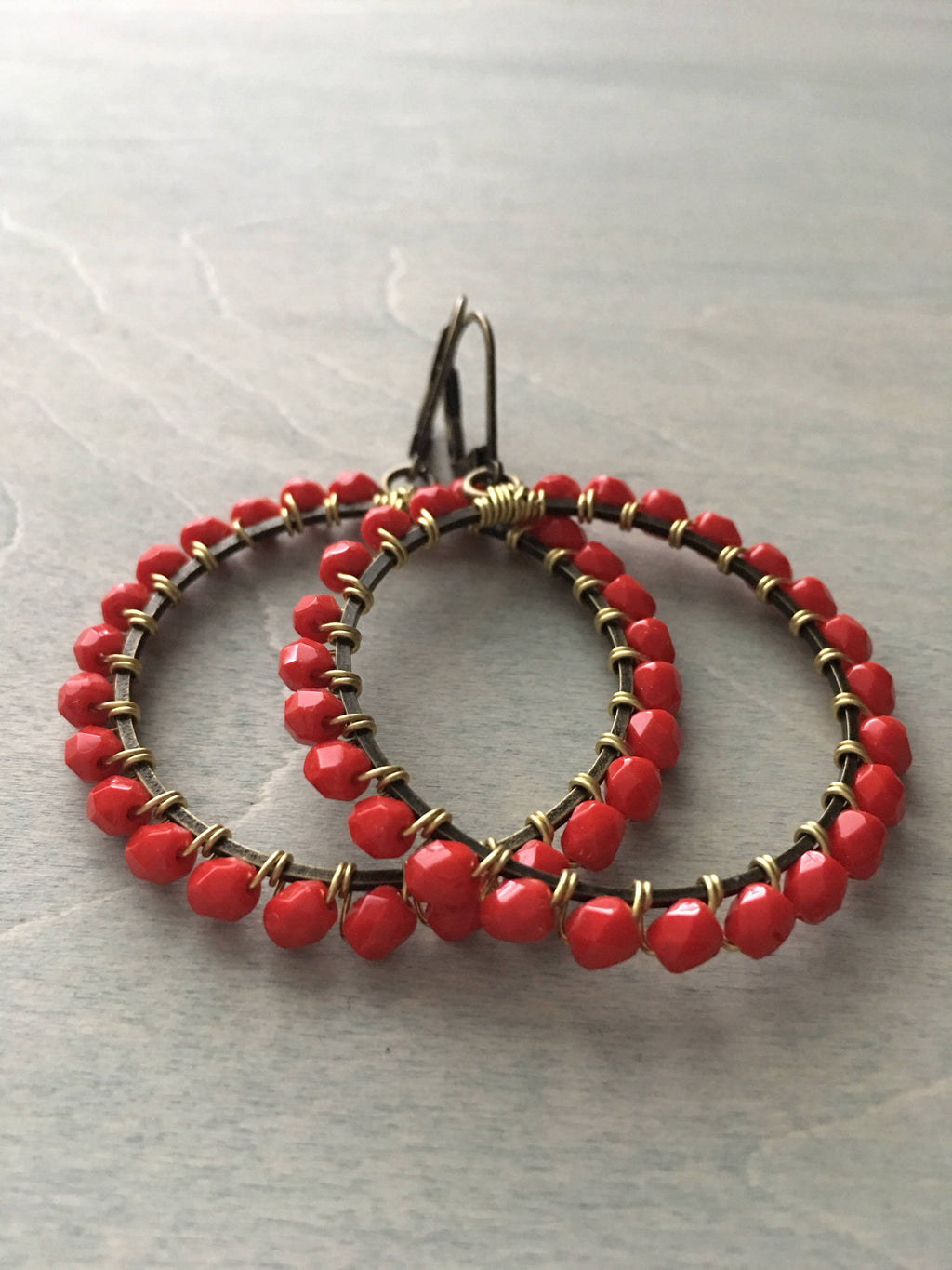 Cherry  red hoops