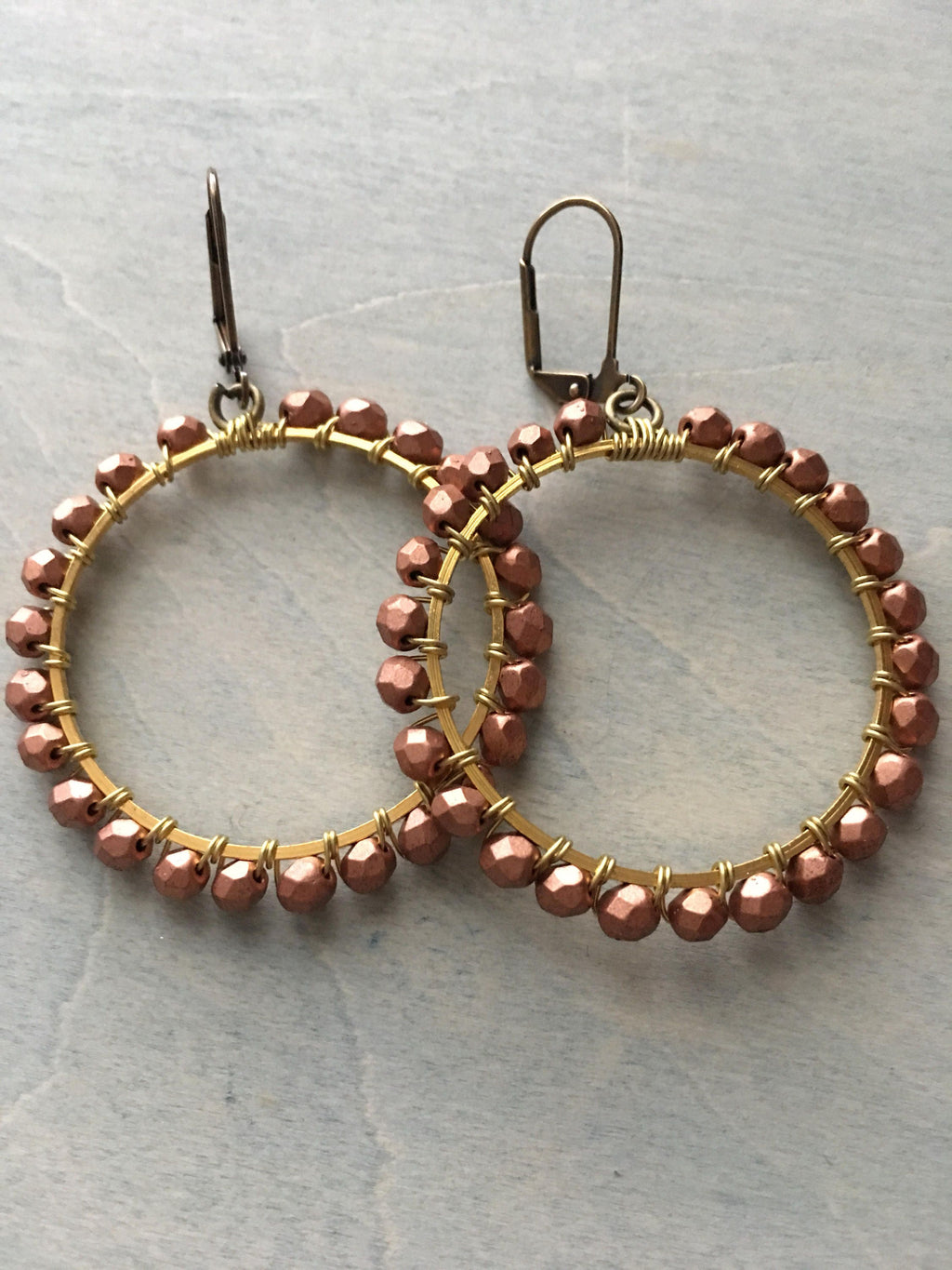 Copper colored hoops