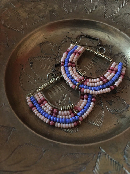 Basket pattern earrings