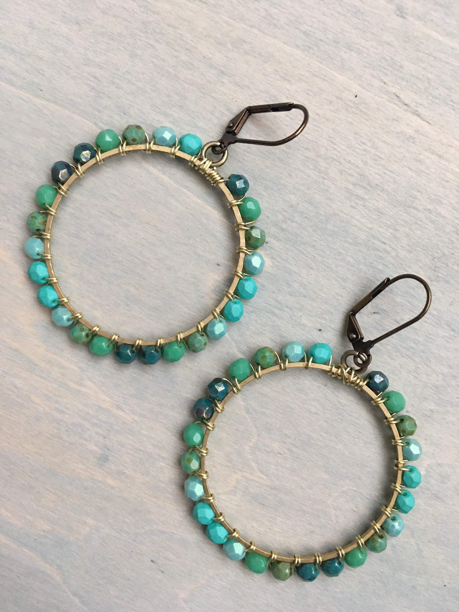 Ombré Hoops -turquoise /green
