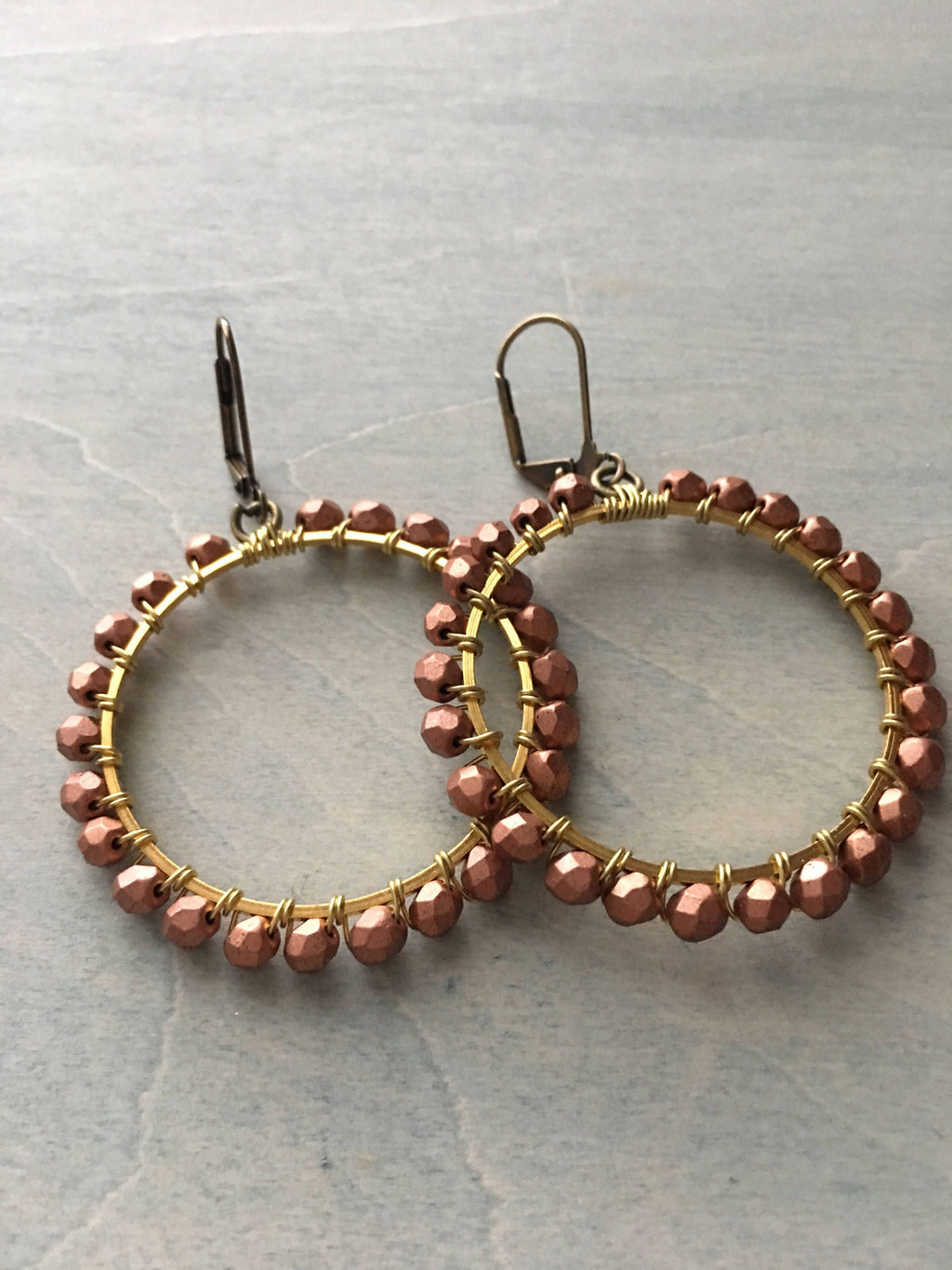 Copper colored hoops