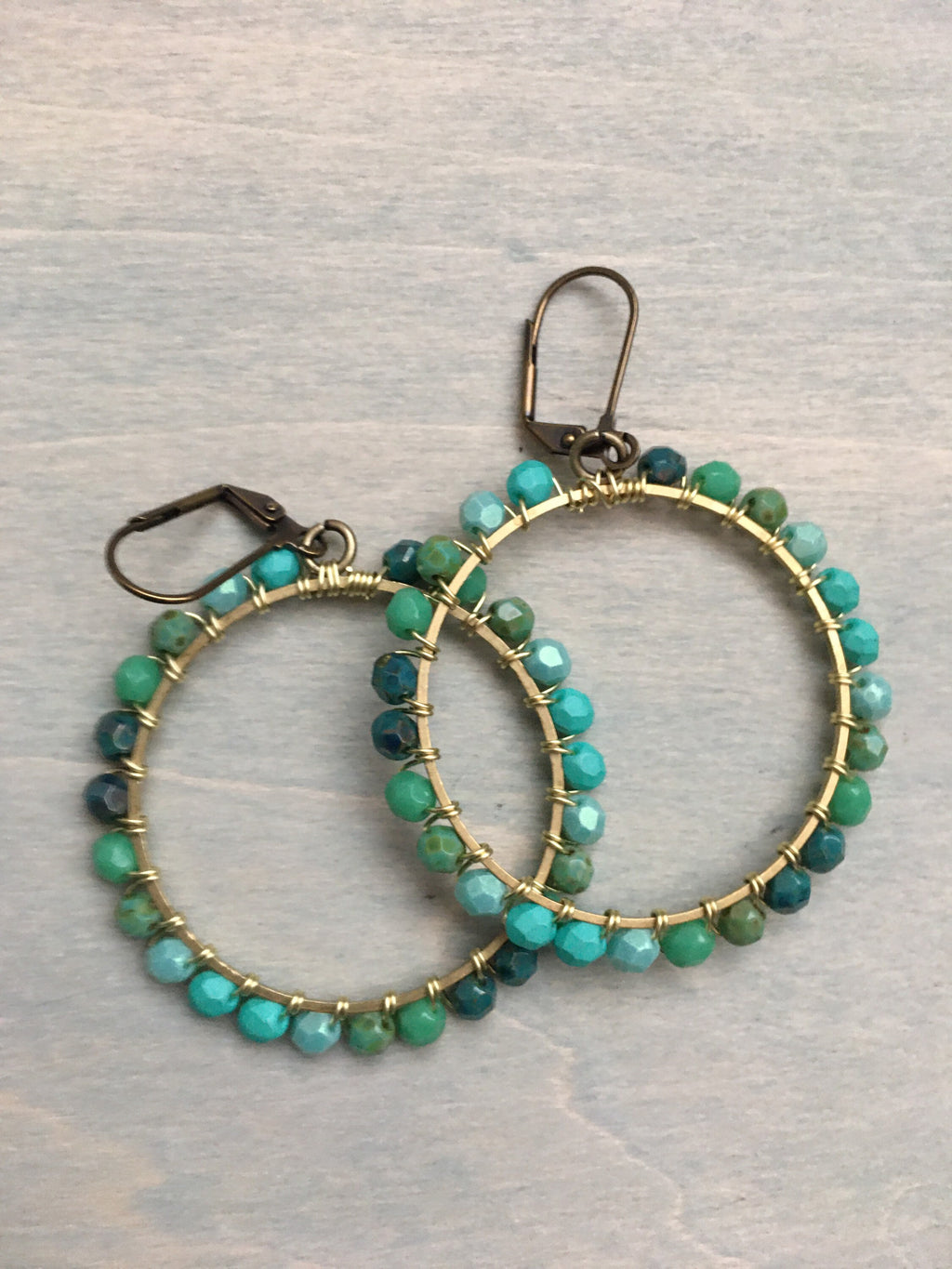 Ombré Hoops -turquoise /green