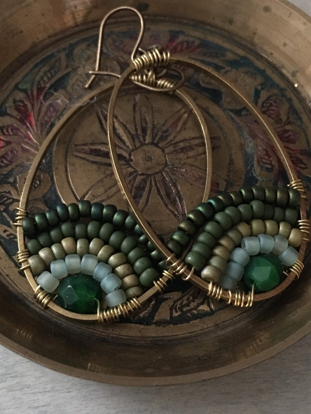 Sunset earrings /green