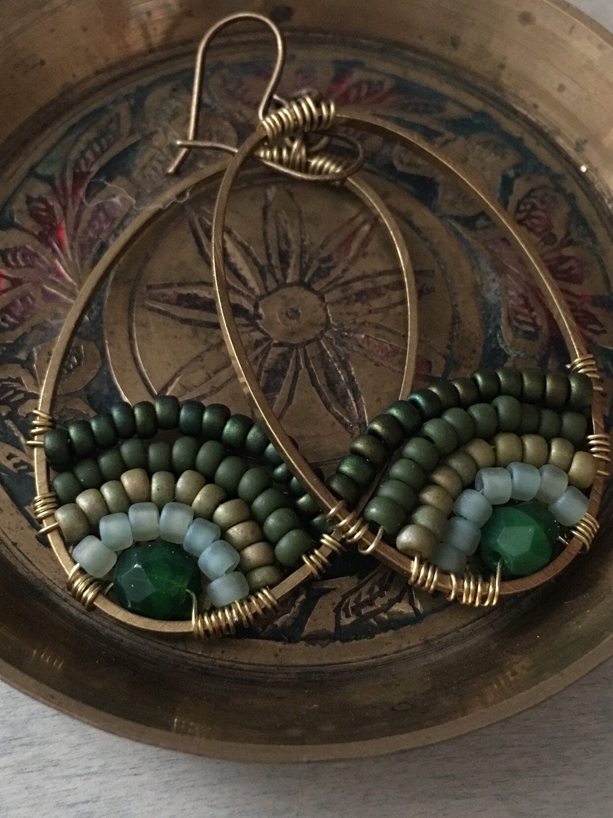 Sunset earrings /green
