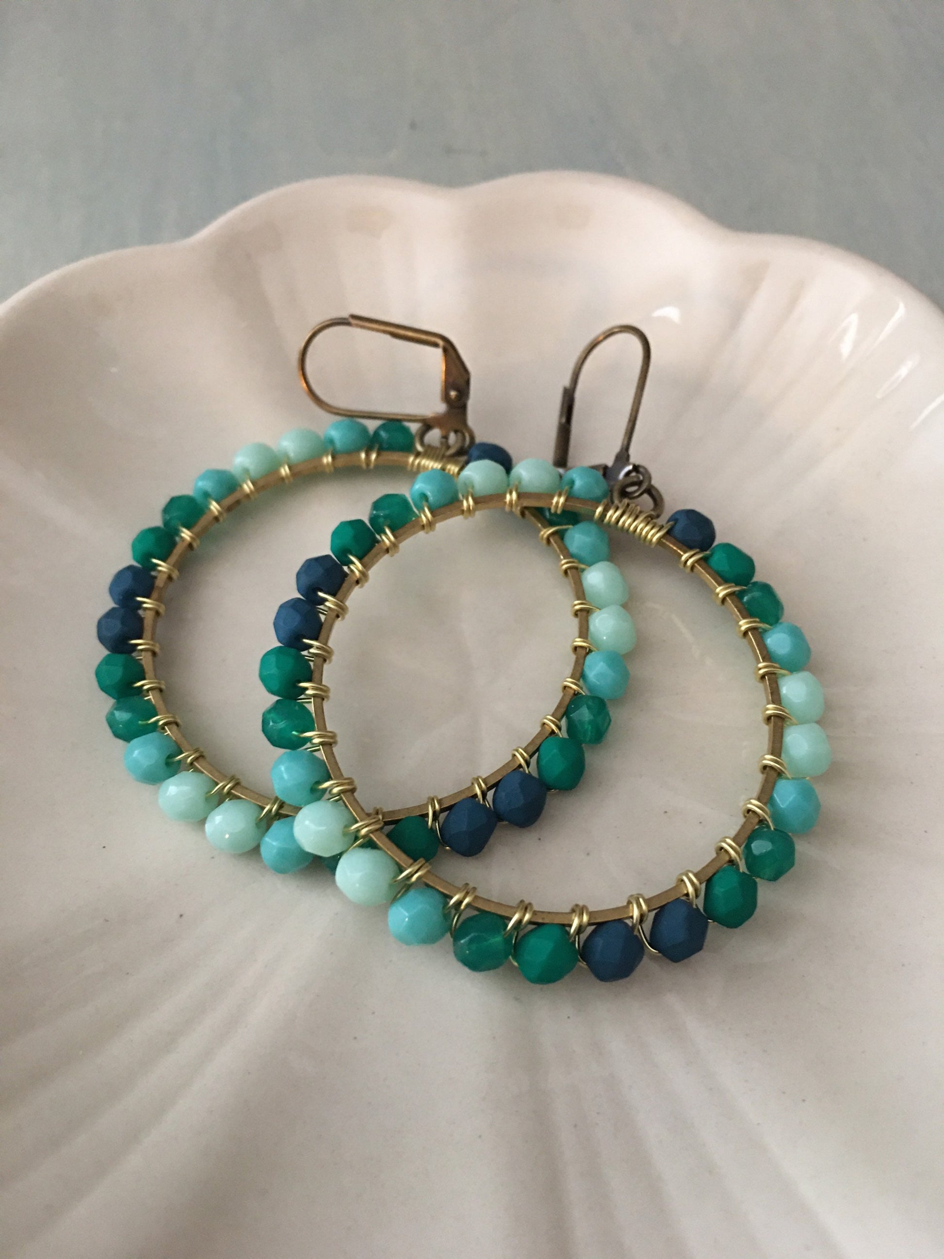 Mermaid ombré hoops