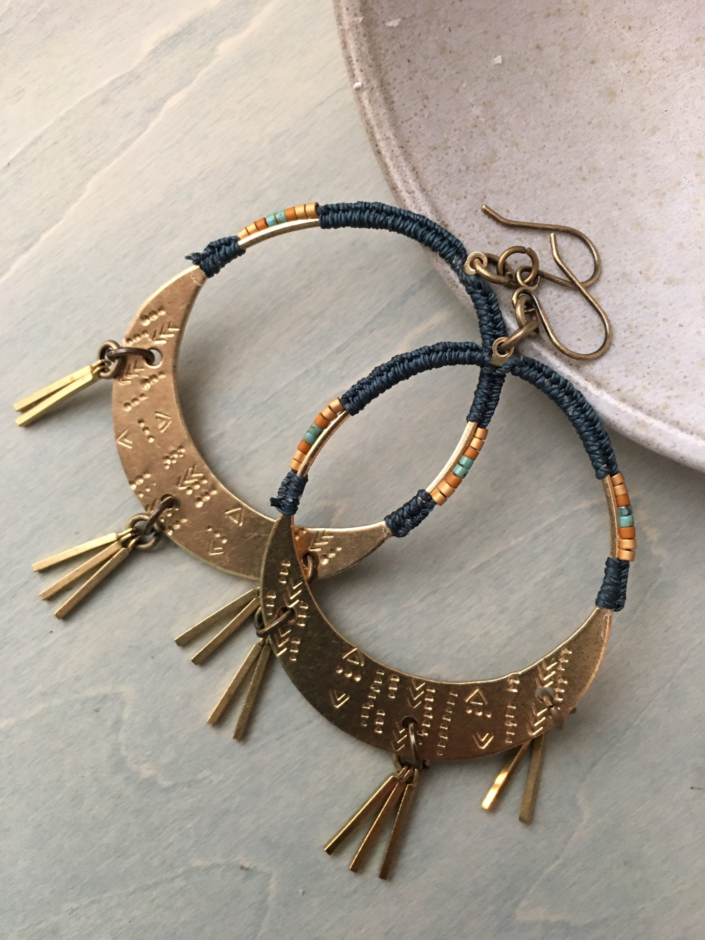 Woven pattern earrings