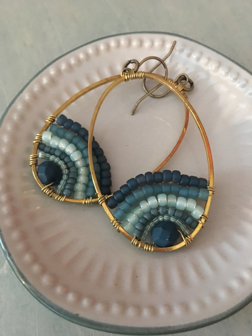 Tropical blue rainbow earrings