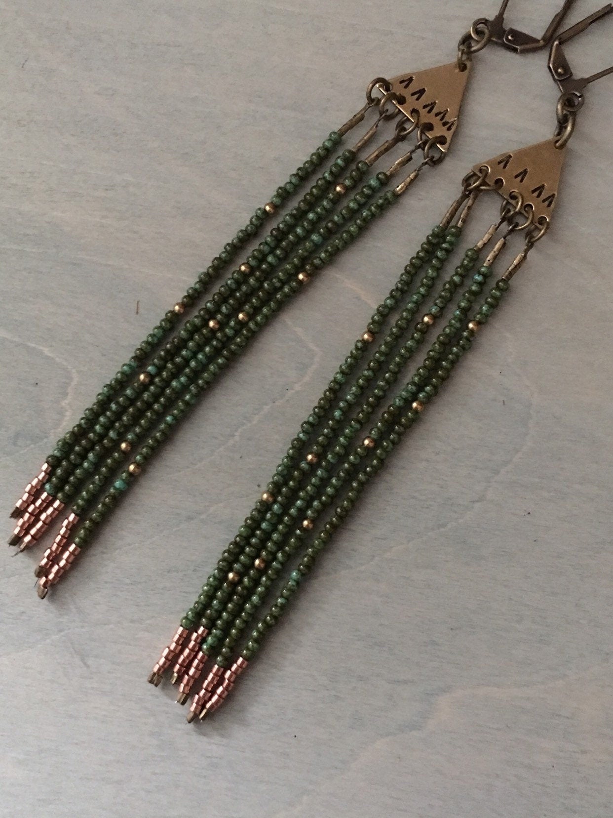 Mountain  Triangles Fringe  earring