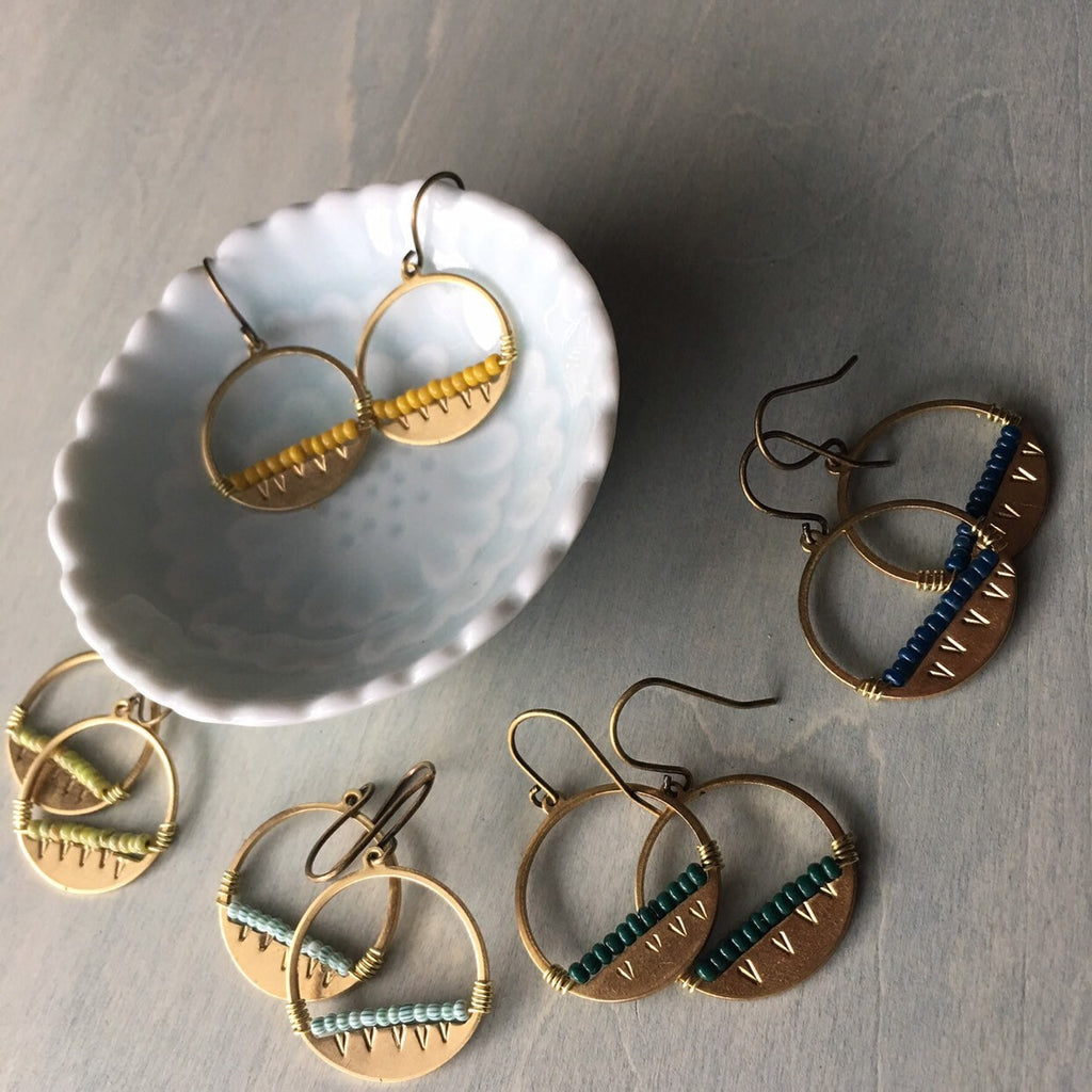 Foggy  mountain sunset earrings